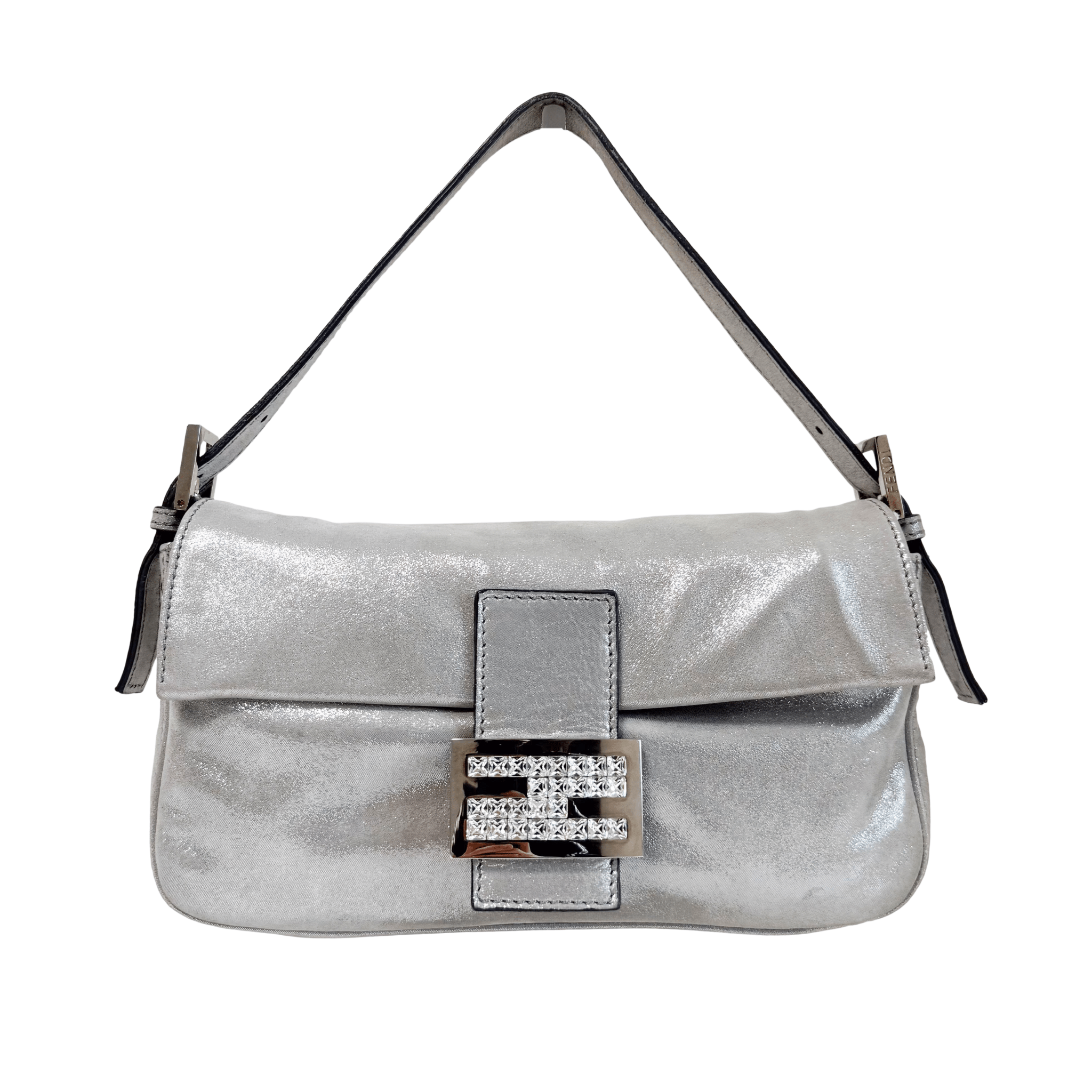 FENDI Baguette Silver Leather Shoulder Bag, in , Sold by HIVE PRELOVED - Shoulder Bags, ,