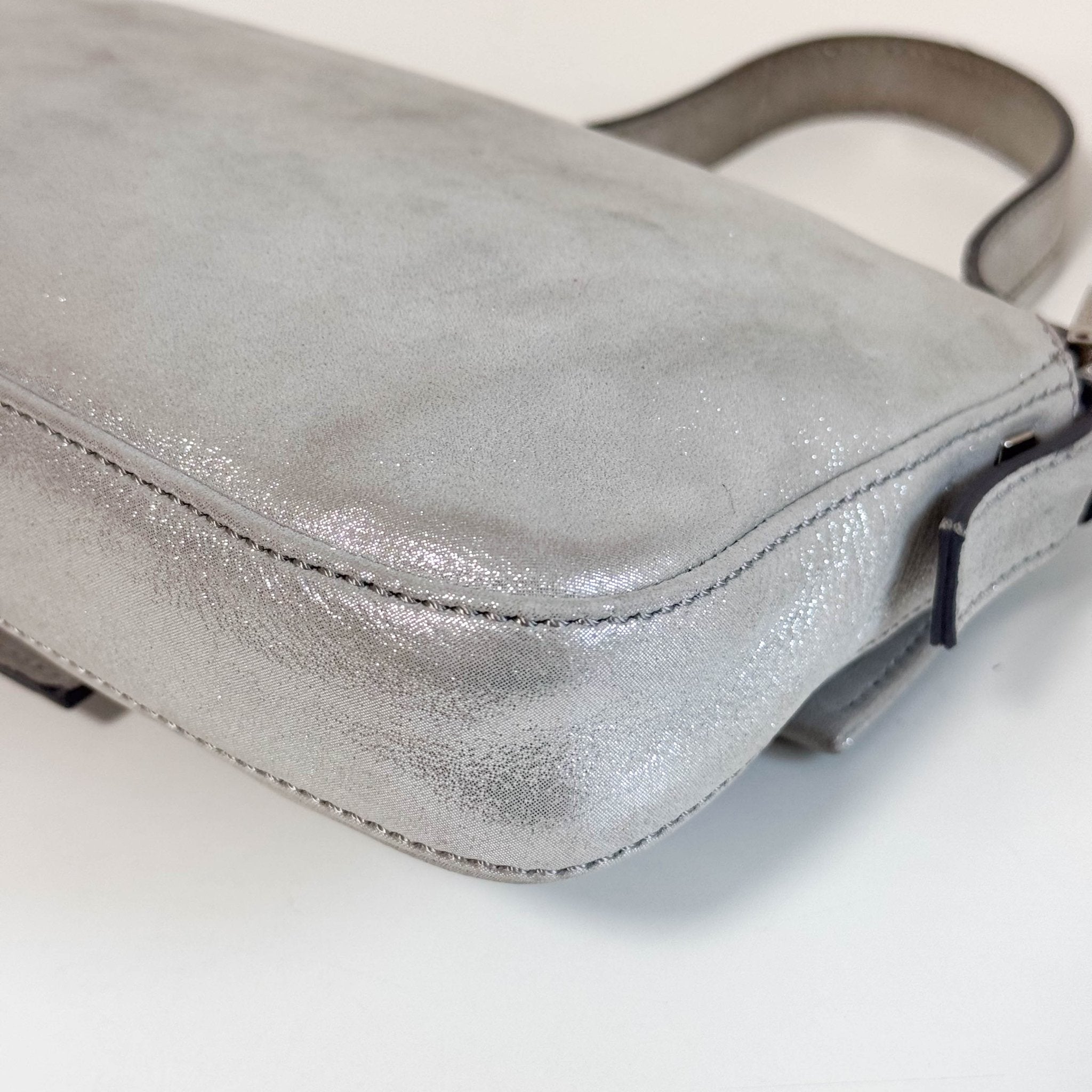 FENDI Baguette Silver Leather Shoulder Bag, in , Sold by HIVE PRELOVED - Shoulder Bags, ,