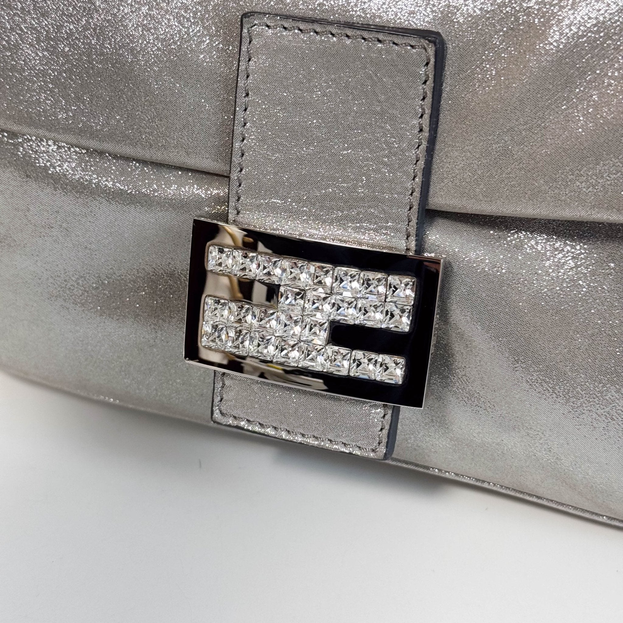 FENDI Baguette Silver Leather Shoulder Bag, in , Sold by HIVE PRELOVED - Shoulder Bags, ,