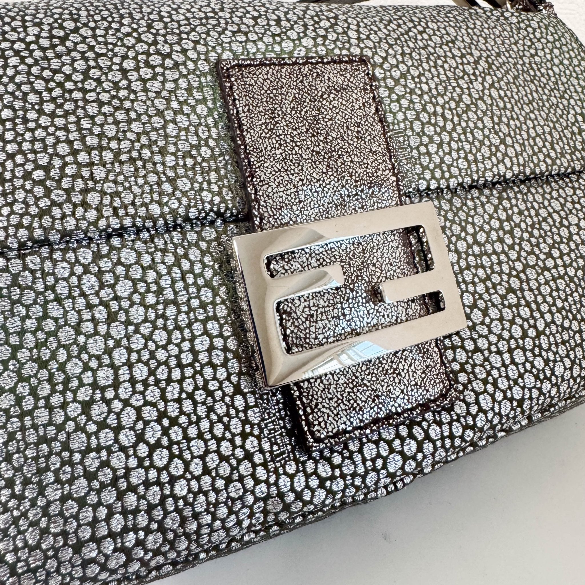 FENDI Baguette Silver Leather Shoulder Bag, in , Sold by HIVE PRELOVED - Shoulder Bags, ,