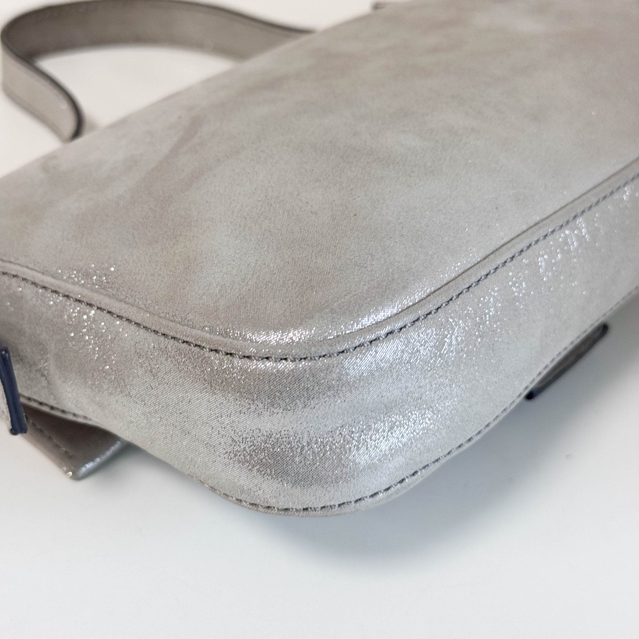 FENDI Baguette Silver Leather Shoulder Bag, in , Sold by HIVE PRELOVED - Shoulder Bags, ,