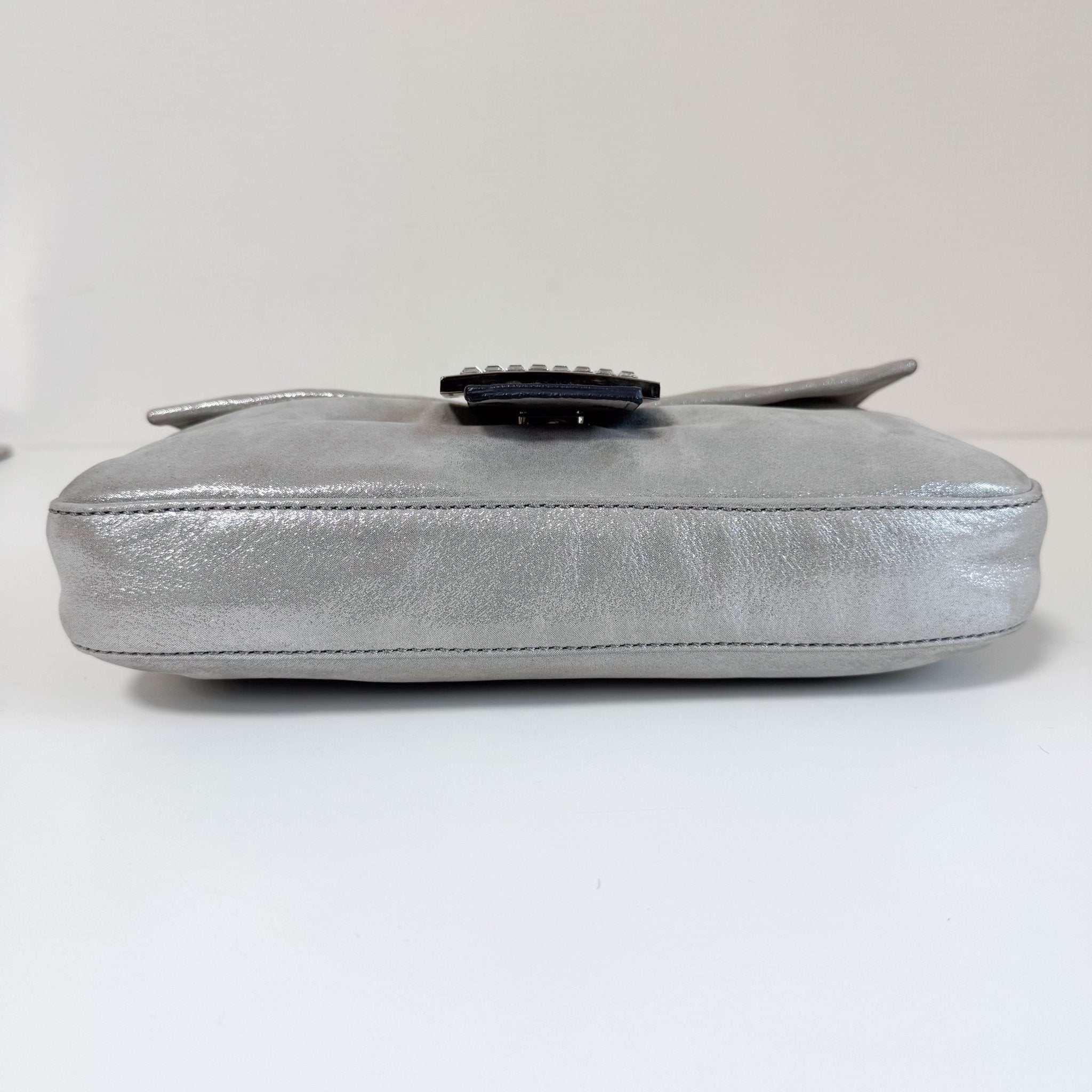 FENDI Baguette Silver Leather Shoulder Bag, in , Sold by HIVE PRELOVED - Shoulder Bags, ,