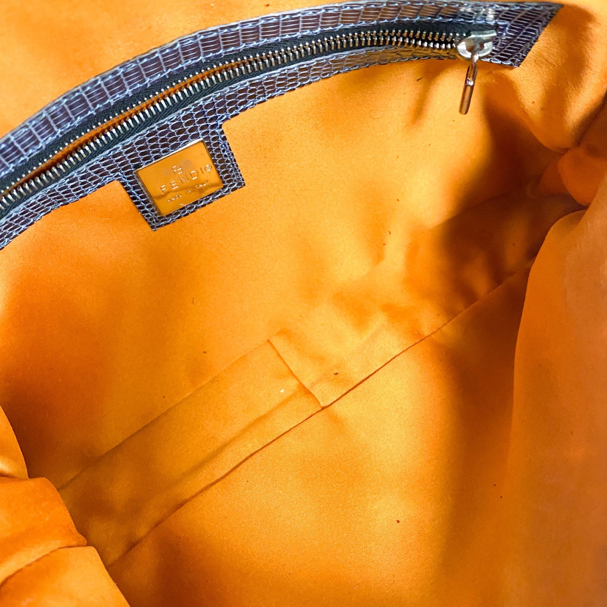 FENDI Baguette Silver Sequin and Orange Beaded Shoulder Bag, in , Sold by HIVE PRELOVED - Shoulder Bags, ,