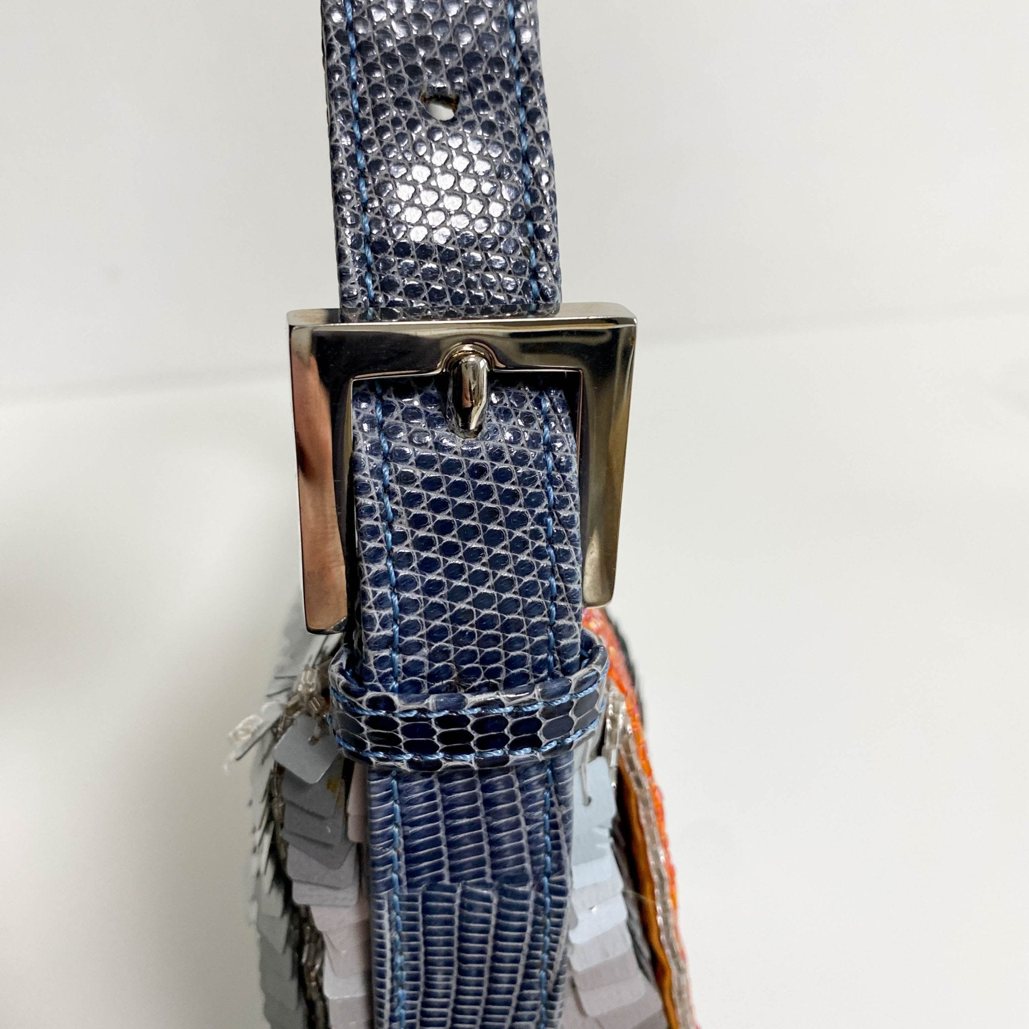 FENDI Baguette Silver Sequin and Orange Beaded Shoulder Bag, in , Sold by HIVE PRELOVED - Shoulder Bags, ,