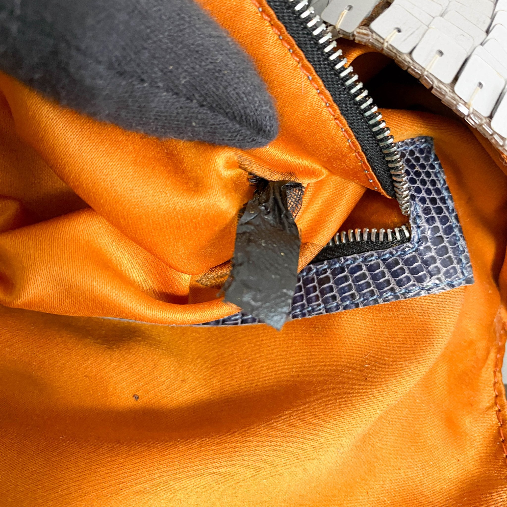 FENDI Baguette Silver Sequin and Orange Beaded Shoulder Bag, in , Sold by HIVE PRELOVED - Shoulder Bags, ,