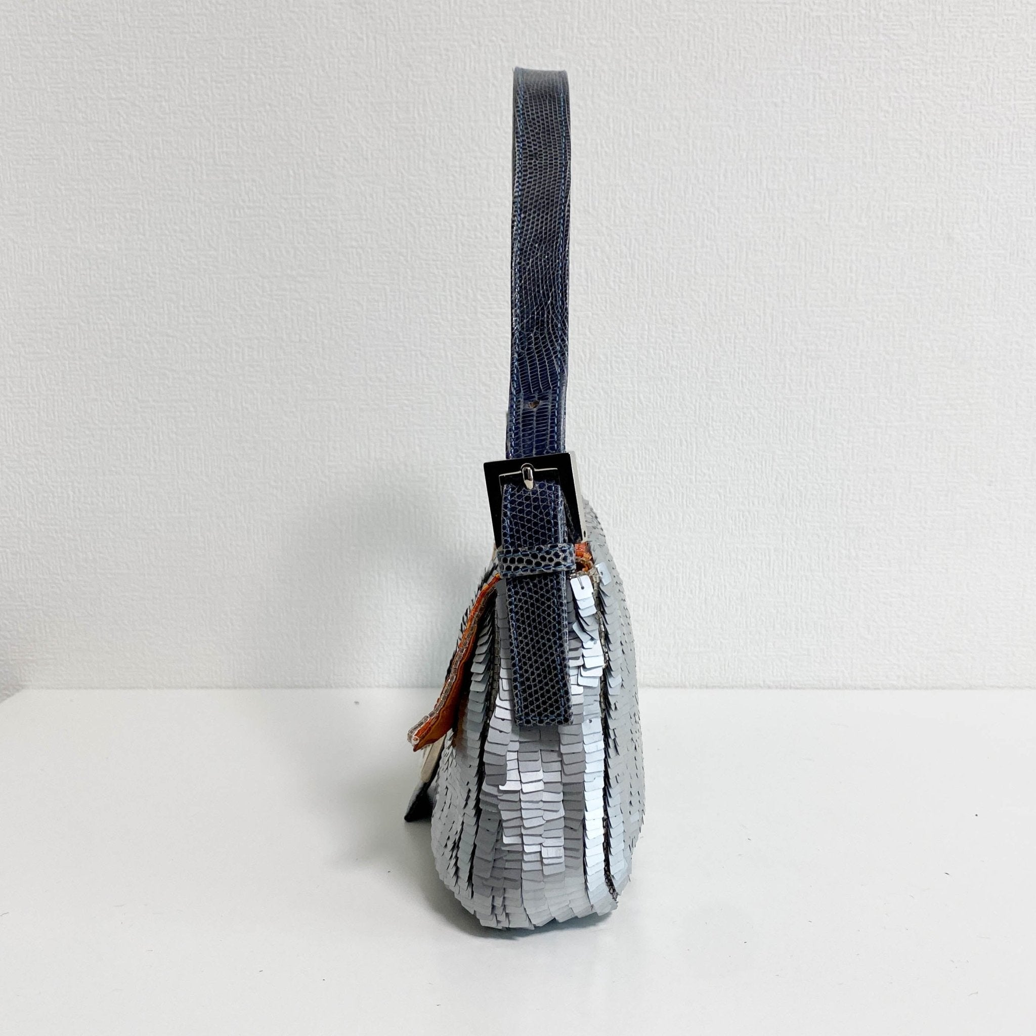 FENDI Baguette Silver Sequin and Orange Beaded Shoulder Bag, in , Sold by HIVE PRELOVED - Shoulder Bags, ,