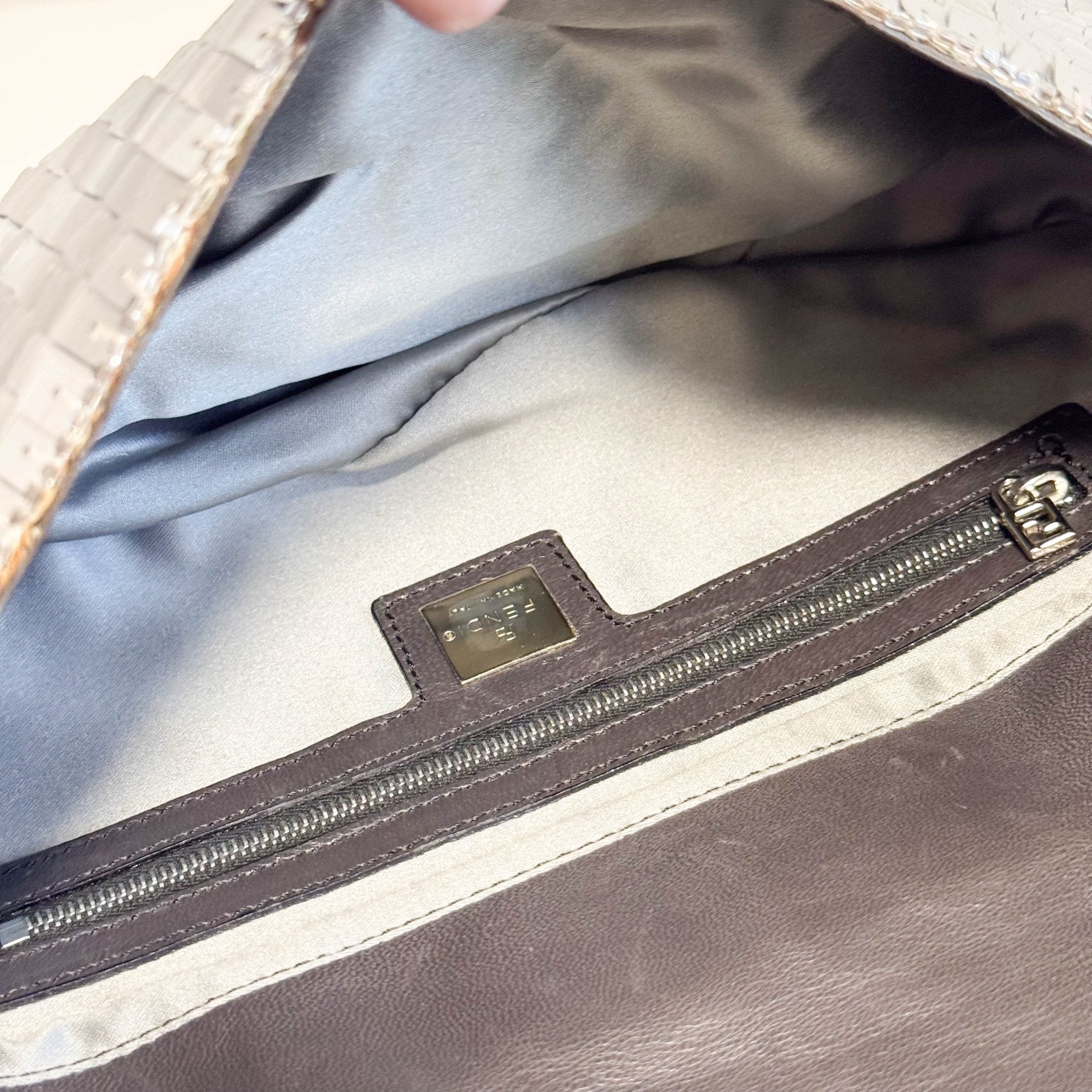 FENDI Baguette Silver Sequin Shoulder Bag, in , Sold by HIVE PRELOVED - Shoulder Bags, ,