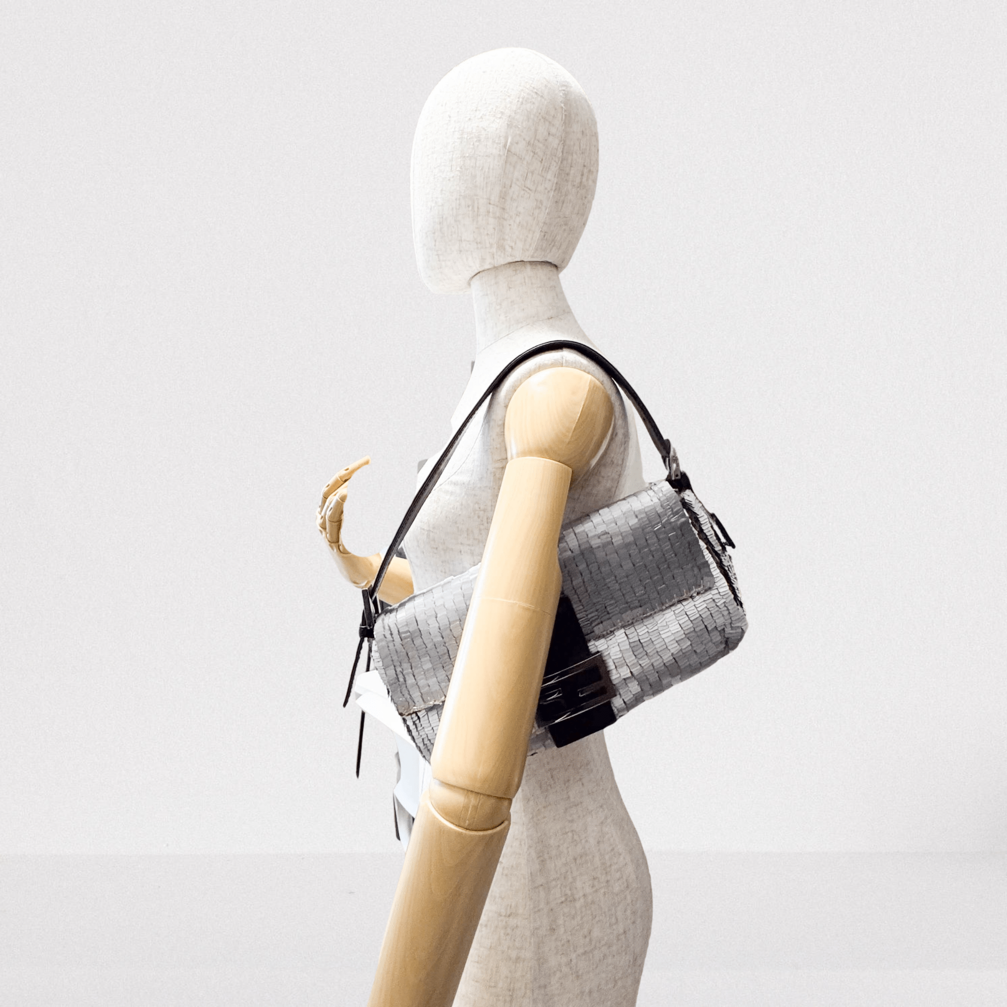 FENDI Baguette Silver Sequin Shoulder Bag, in , Sold by HIVE PRELOVED - Shoulder Bags, ,