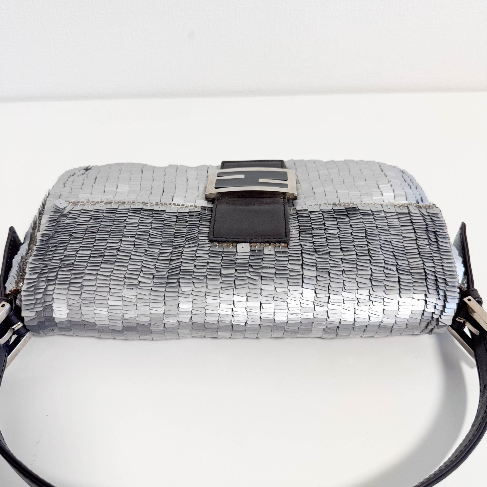 FENDI Baguette Silver Sequin Shoulder Bag, in , Sold by HIVE PRELOVED - Shoulder Bags, ,