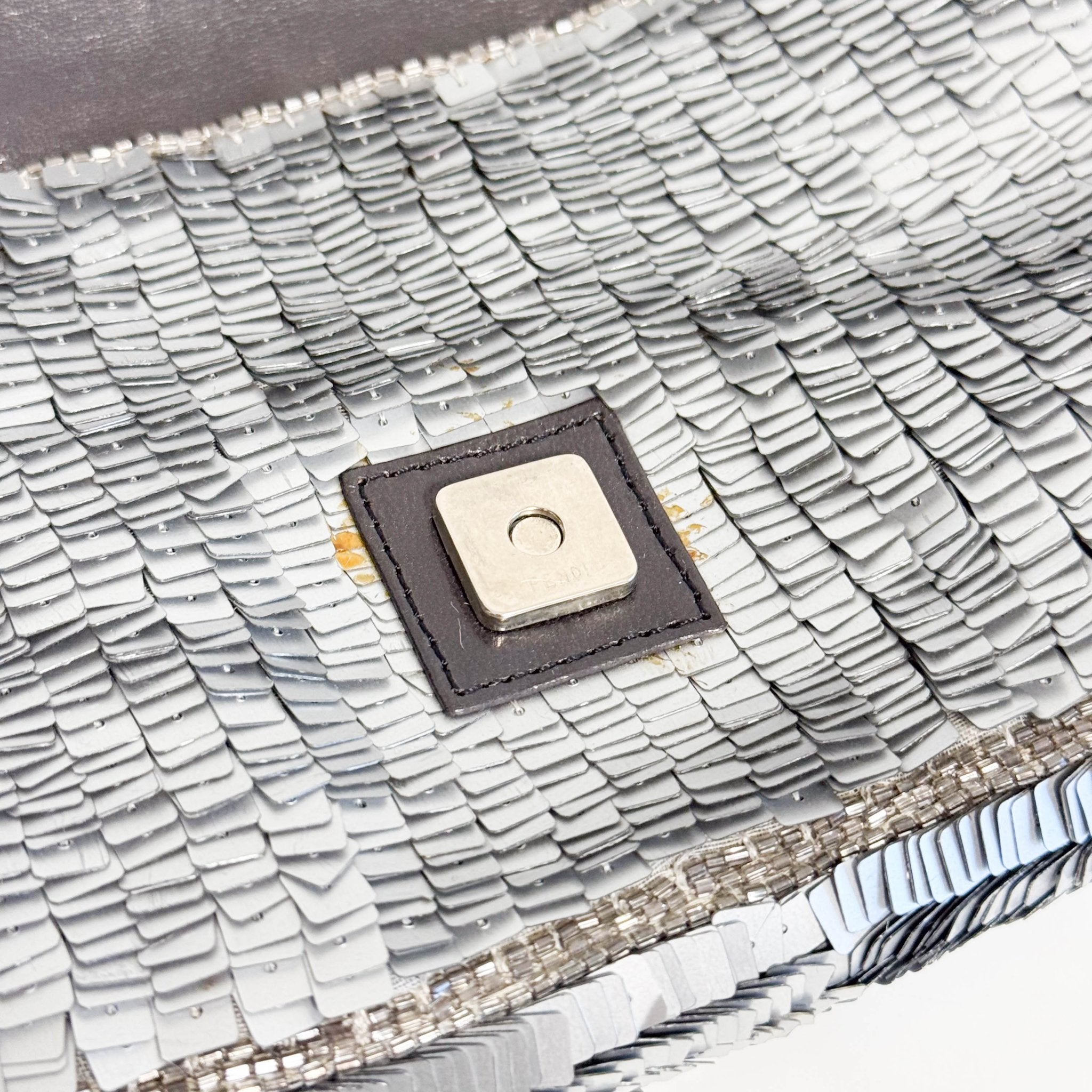 FENDI Baguette Silver Sequin Shoulder Bag, in , Sold by HIVE PRELOVED - Shoulder Bags, ,