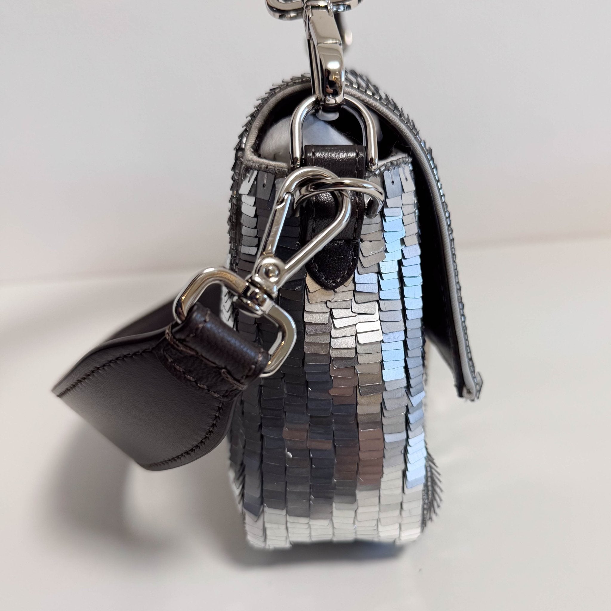 FENDI Baguette Silver Sequin Shoulder Bag, in , Sold by HIVE PRELOVED - Shoulder Bags, ,