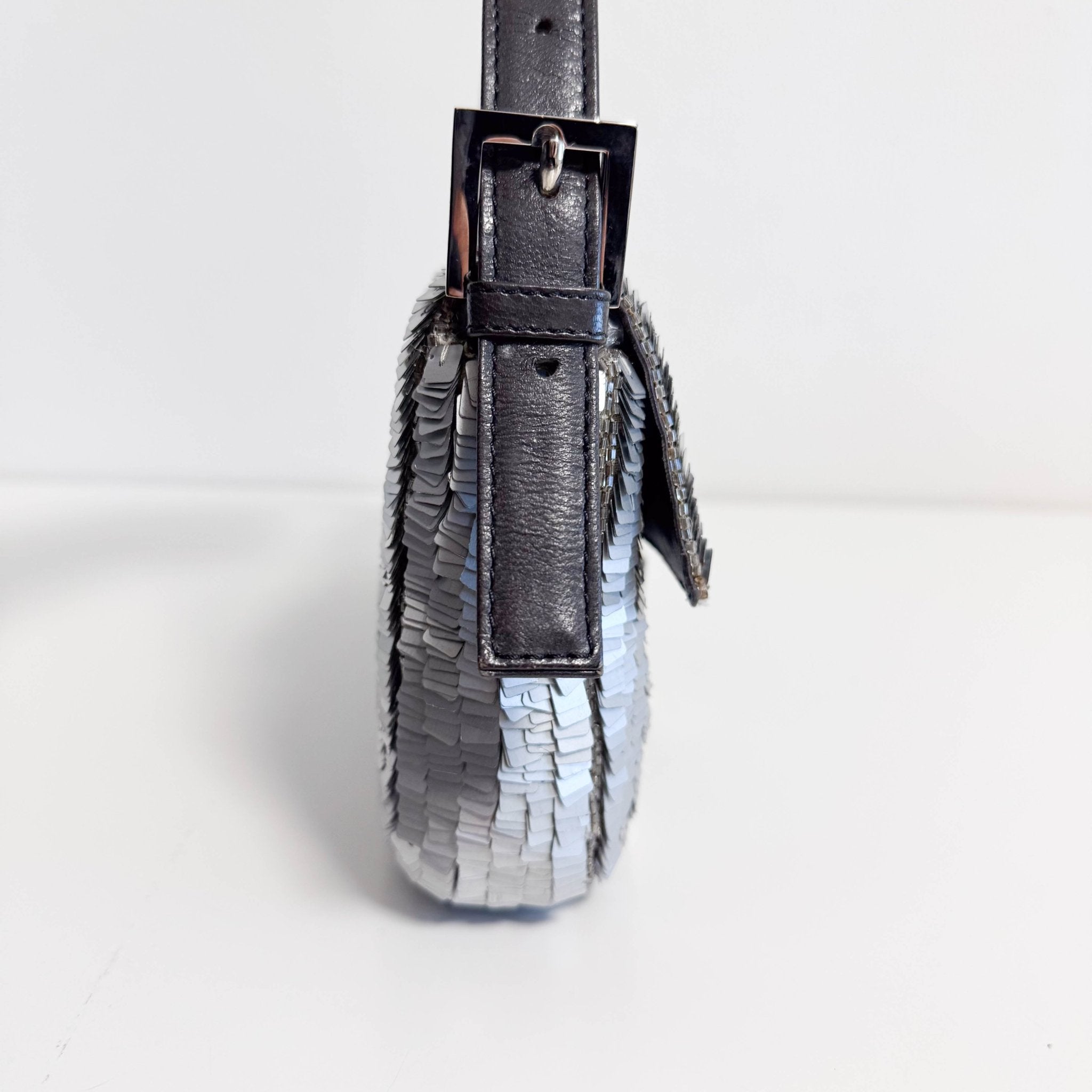 FENDI Baguette Silver Sequin Shoulder Bag, in , Sold by HIVE PRELOVED - Shoulder Bags, ,