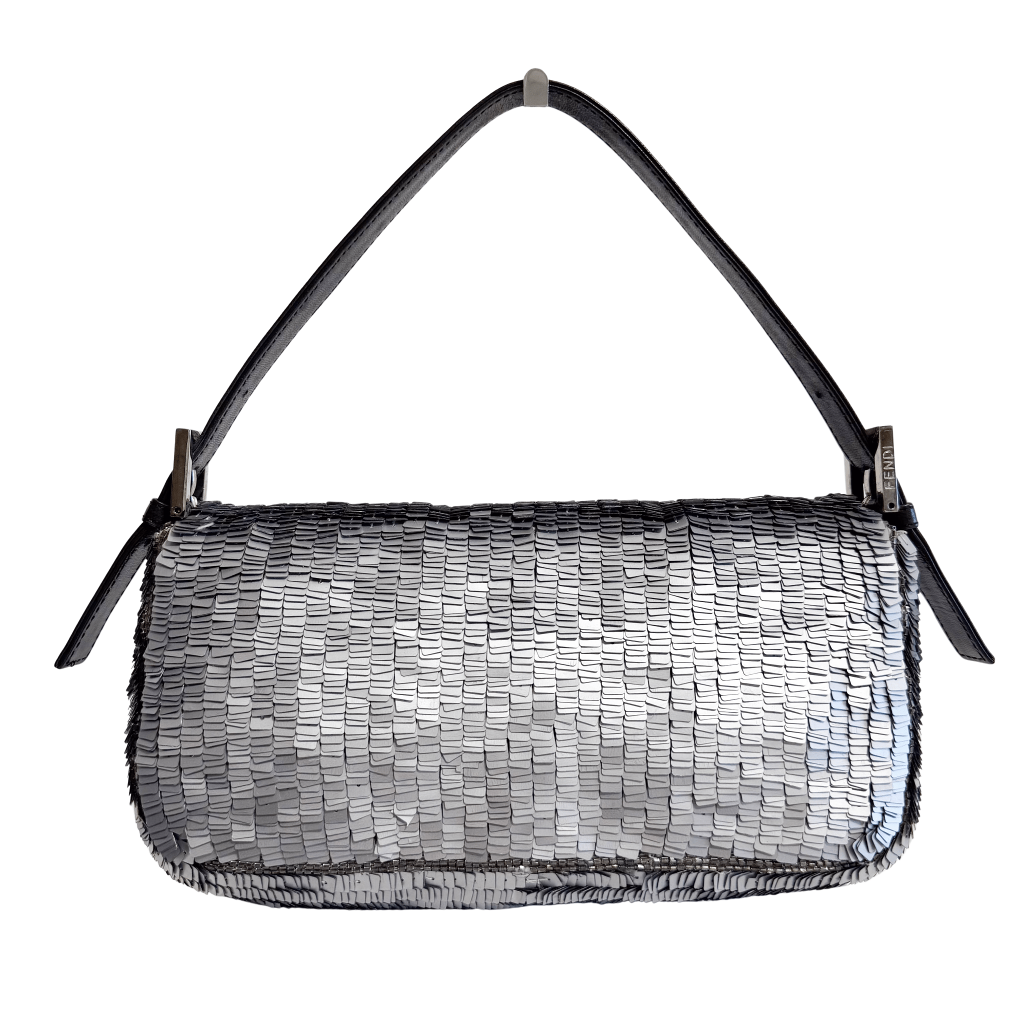 FENDI Baguette Silver Sequin Shoulder Bag, in , Sold by HIVE PRELOVED - Shoulder Bags, ,