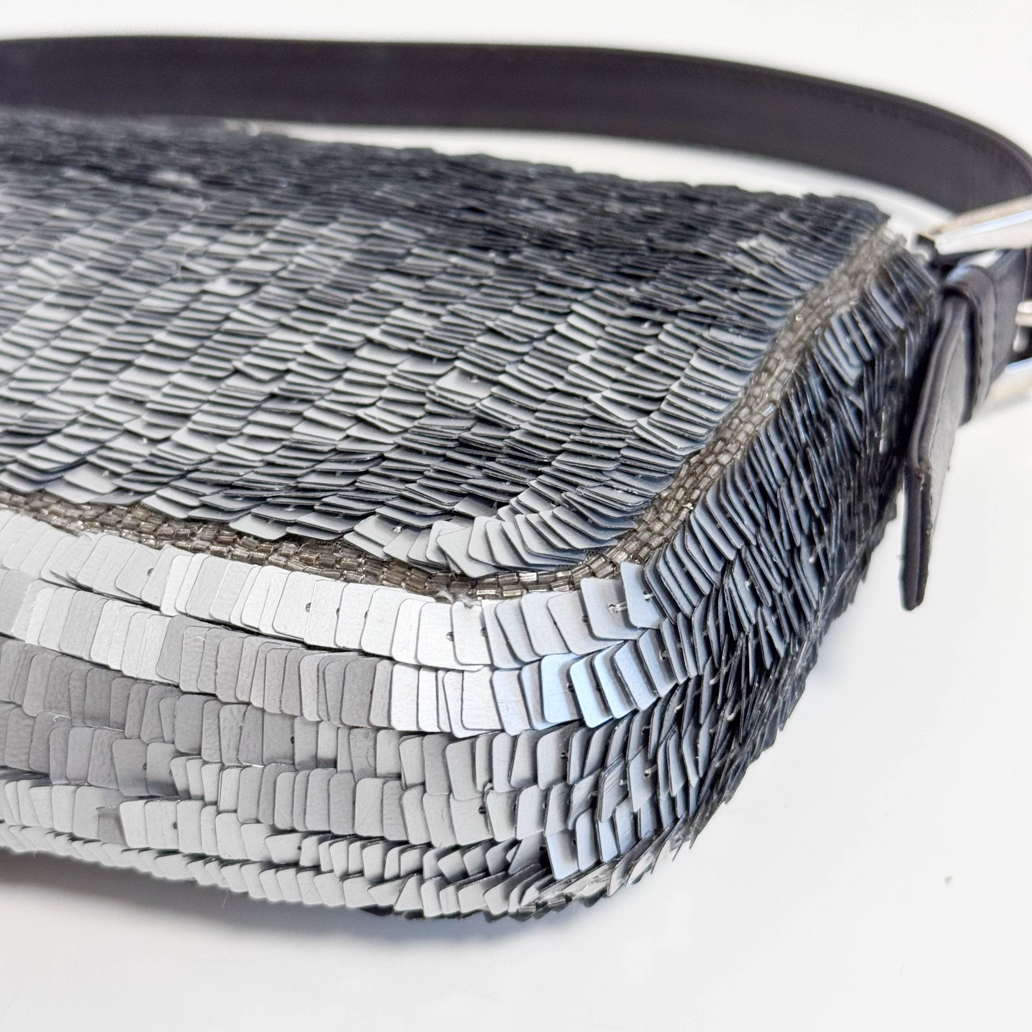 FENDI Baguette Silver Sequin Shoulder Bag, in , Sold by HIVE PRELOVED - Shoulder Bags, ,