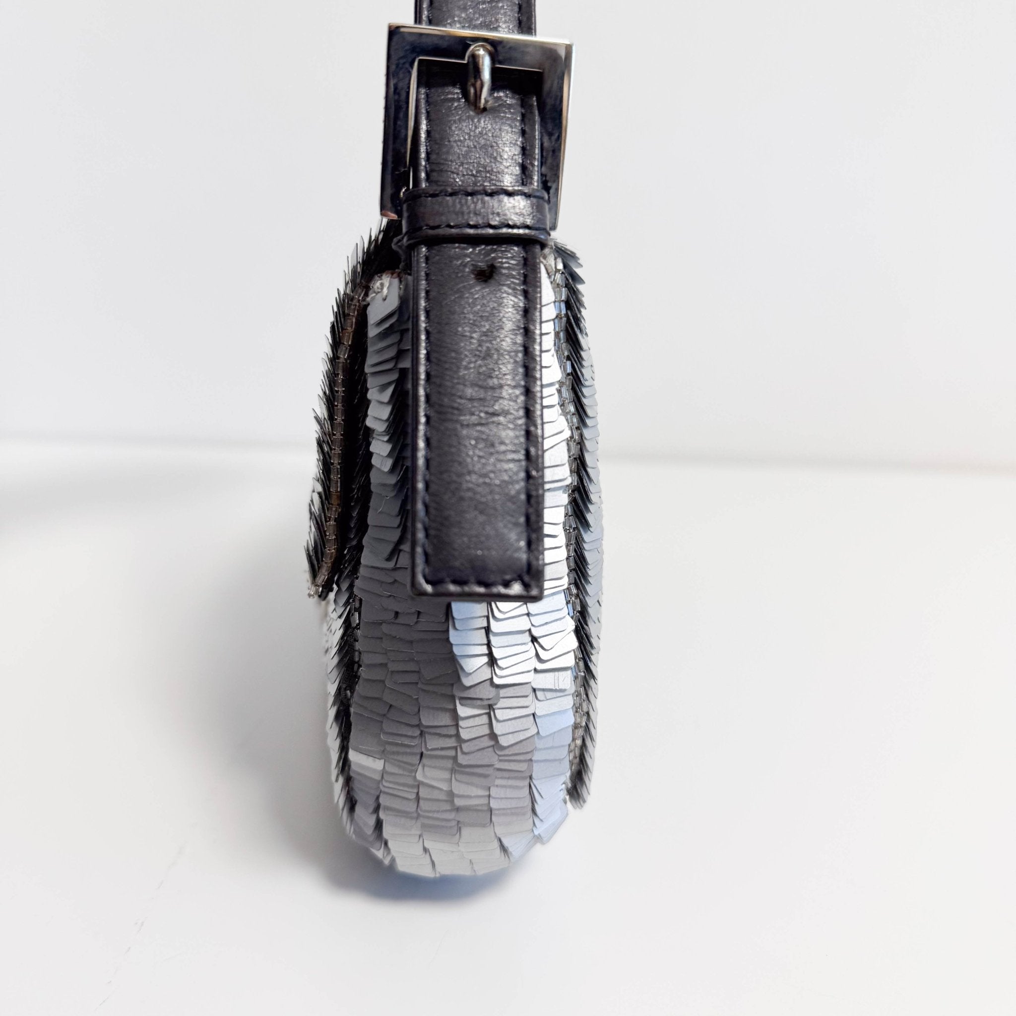 FENDI Baguette Silver Sequin Shoulder Bag, in , Sold by HIVE PRELOVED - Shoulder Bags, ,