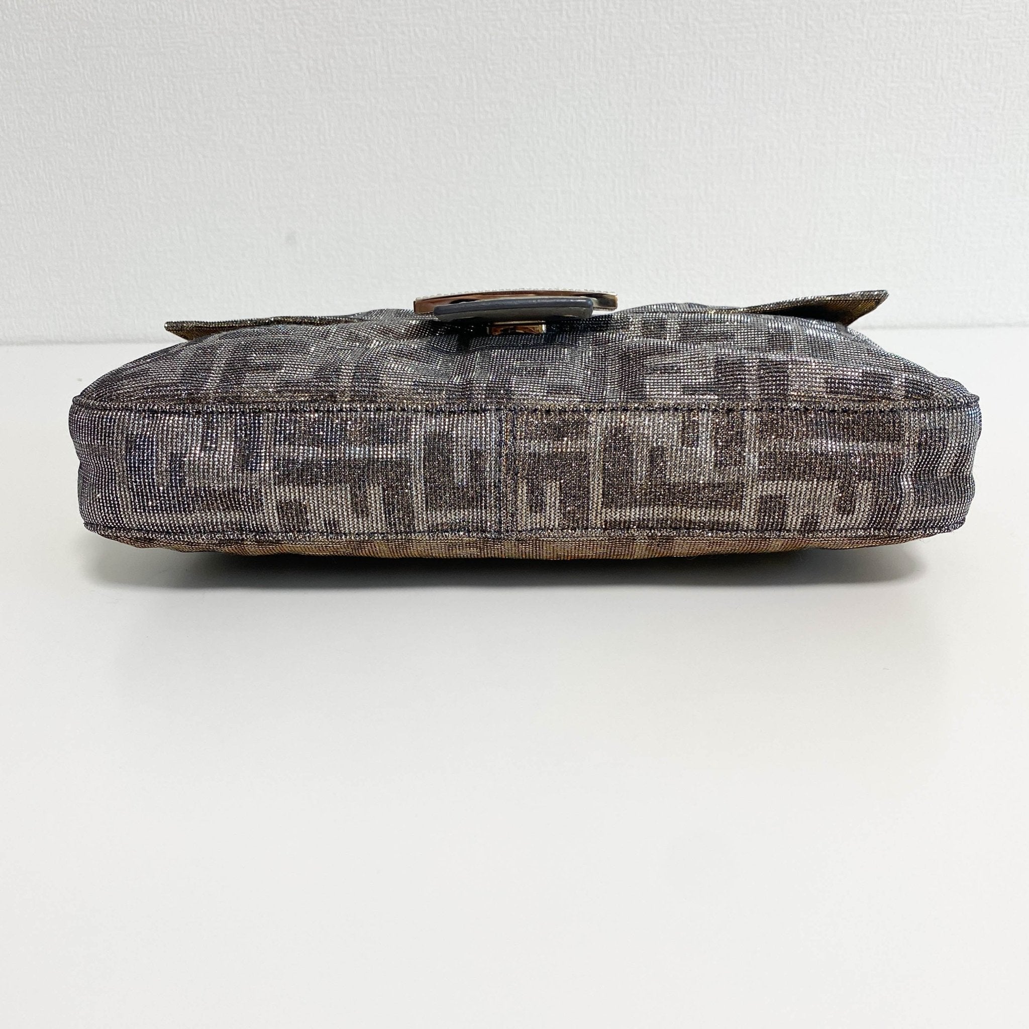 FENDI Baguette Silver x Gold Sparkly Zucca Canvas With Rhinestone Hardware 8BR600, in , Sold by HIVE PRELOVED - Shoulder Bags