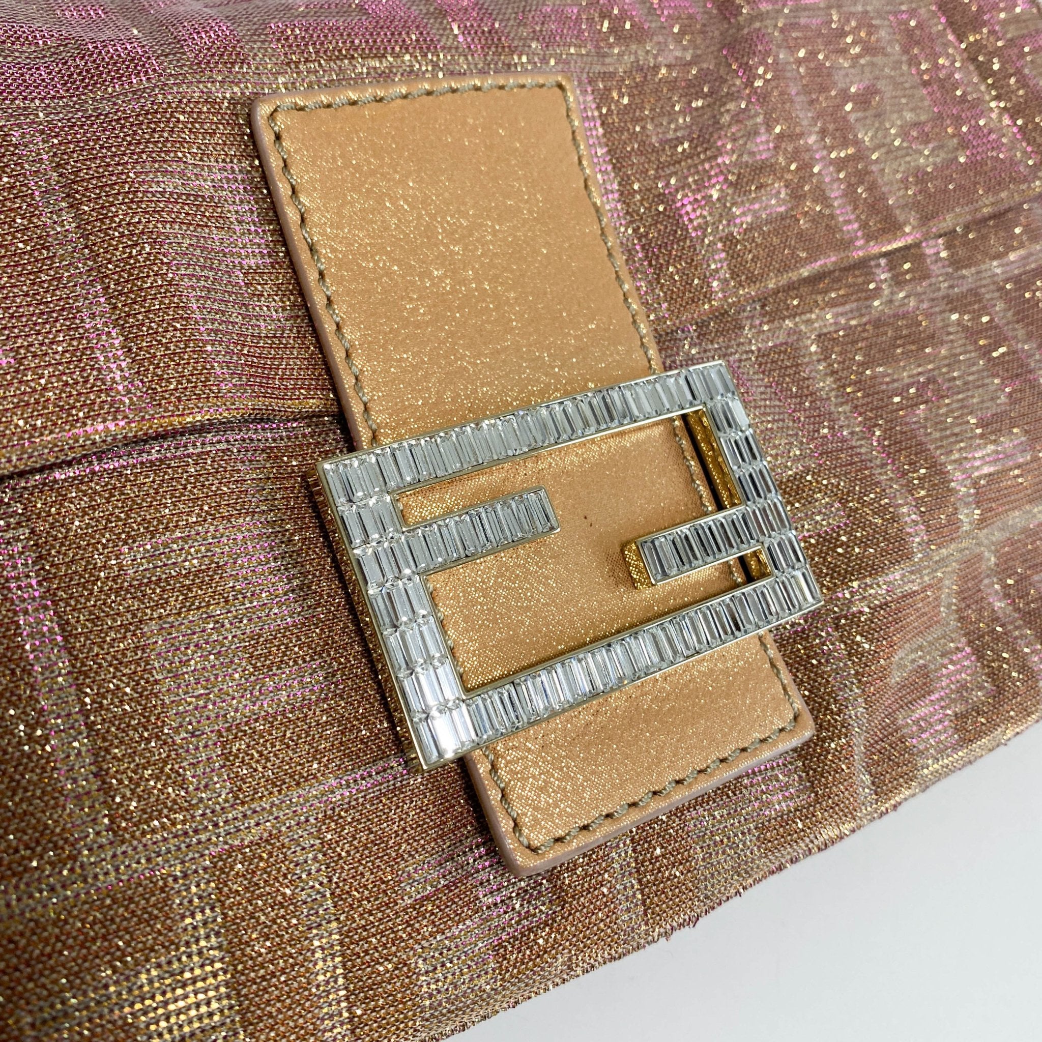 FENDI Baguette Sparkle Pink Canvas Shoulder Bag with Rhinestone Hardware, in , Sold by HIVE PRELOVED - Shoulder Bags, ,