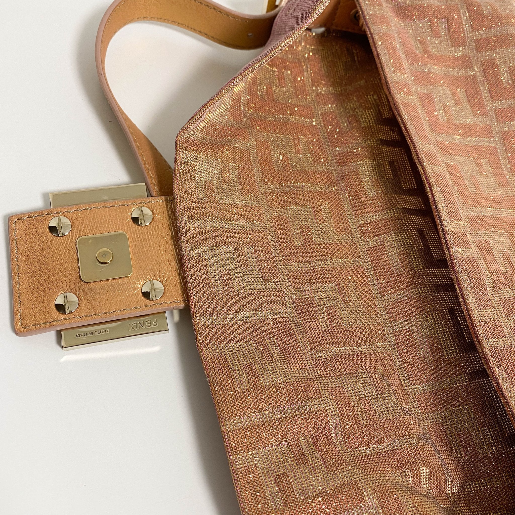 FENDI Baguette Sparkle Pink Canvas Shoulder Bag with Rhinestone Hardware, in , Sold by HIVE PRELOVED - Shoulder Bags, ,