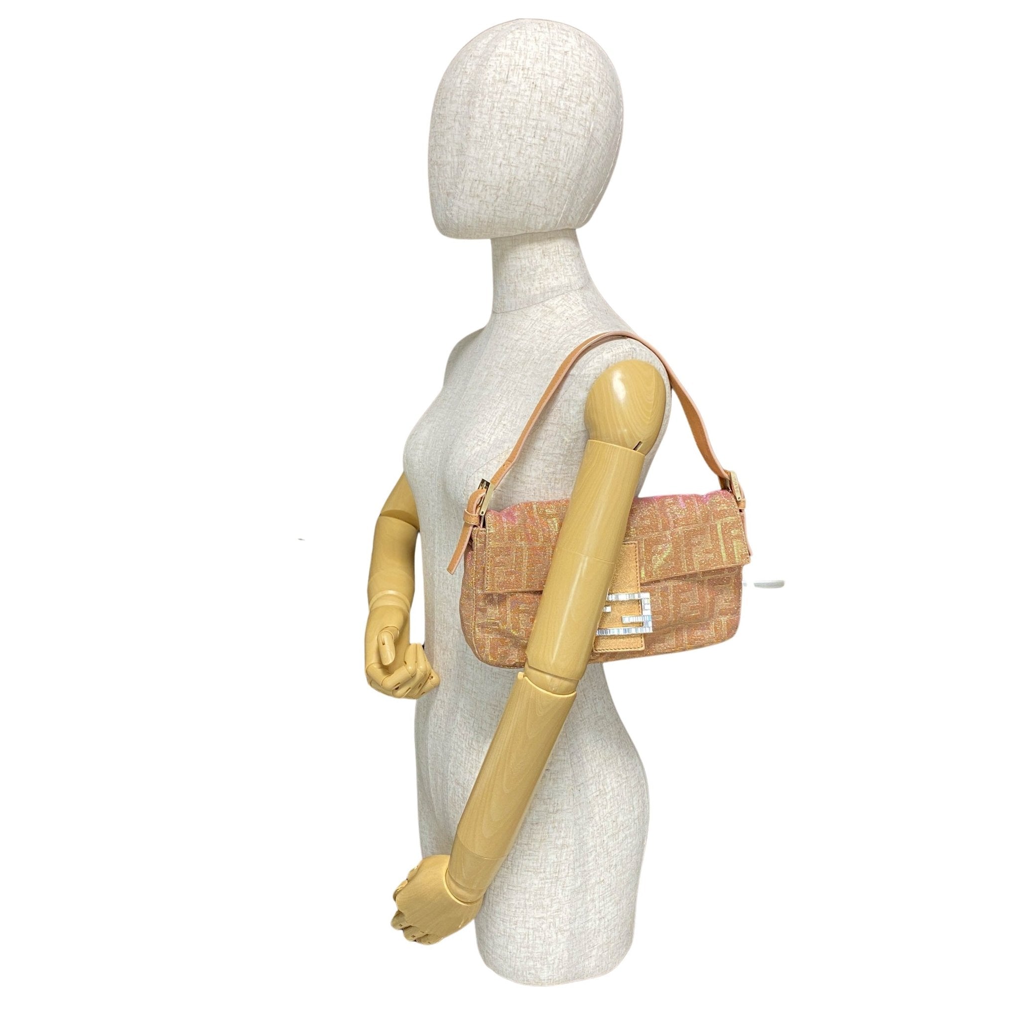 FENDI Baguette Sparkle Pink Canvas Shoulder Bag with Rhinestone Hardware, in , Sold by HIVE PRELOVED - Shoulder Bags, ,