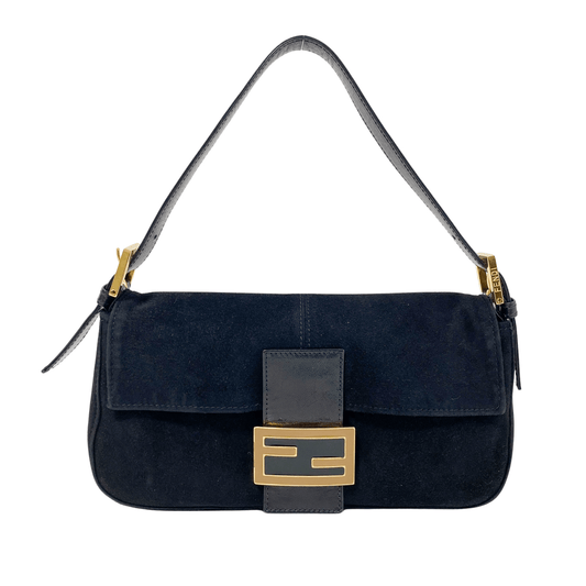 FENDI Baguette Suede Black Shoulder Bag, in , Sold by HIVE PRELOVED - Shoulder Bags, ,
