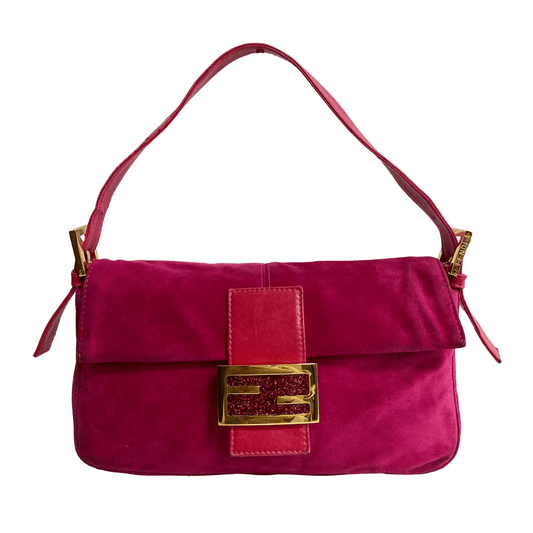 FENDI Baguette Suede Pink Shoulder Bag, in , Sold by HIVE PRELOVED - Shoulder Bags, ,