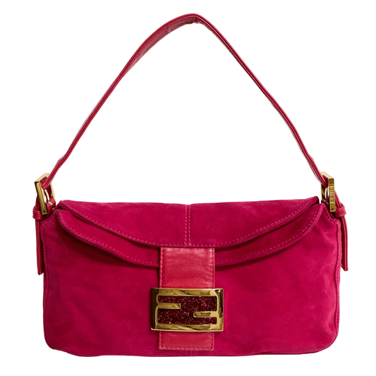 FENDI Baguette Suede Pink Shoulder Bag, in , Sold by HIVE PRELOVED - Shoulder Bags, ,