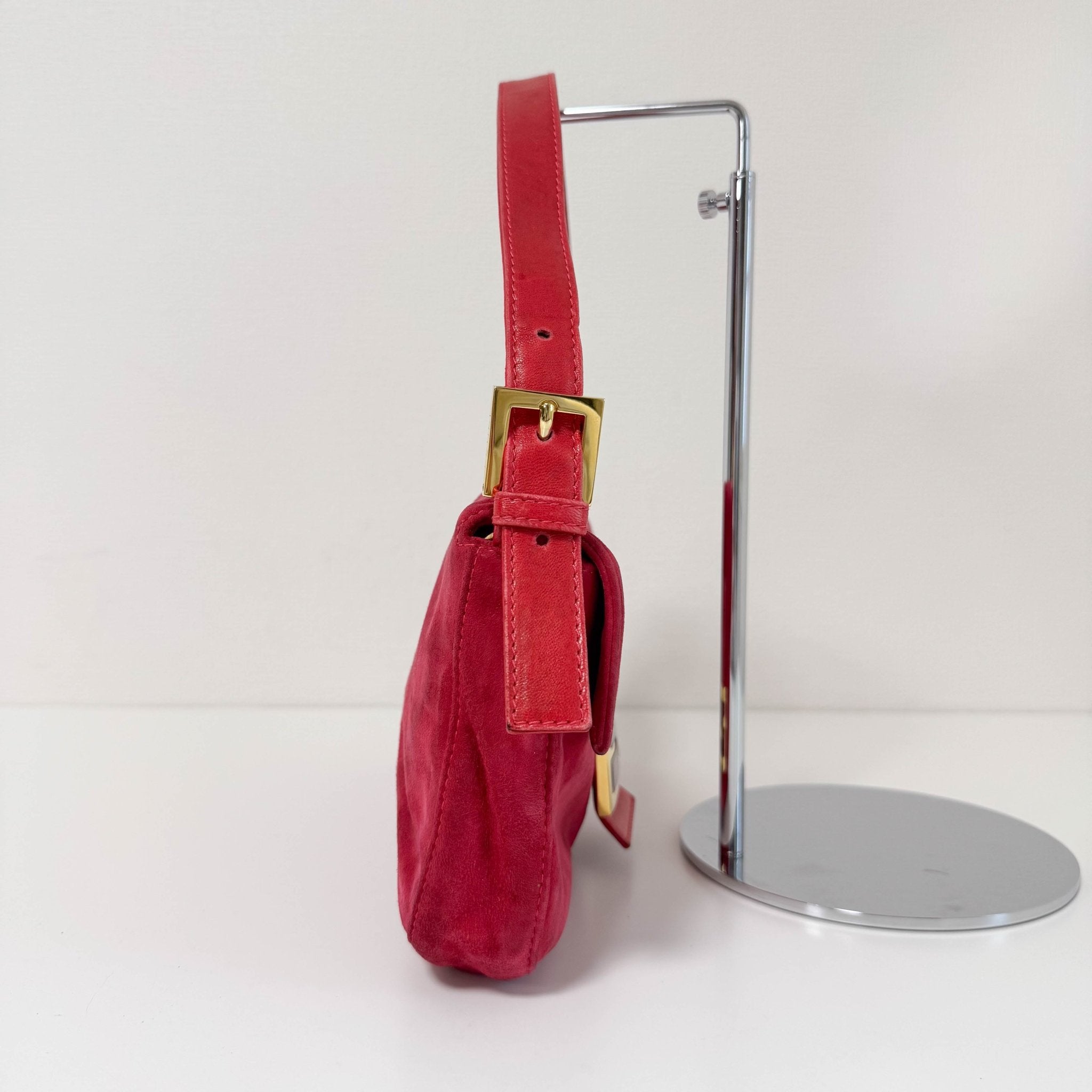 FENDI Baguette Suede Pink Shoulder Bag, in , Sold by HIVE PRELOVED - Shoulder Bags, ,