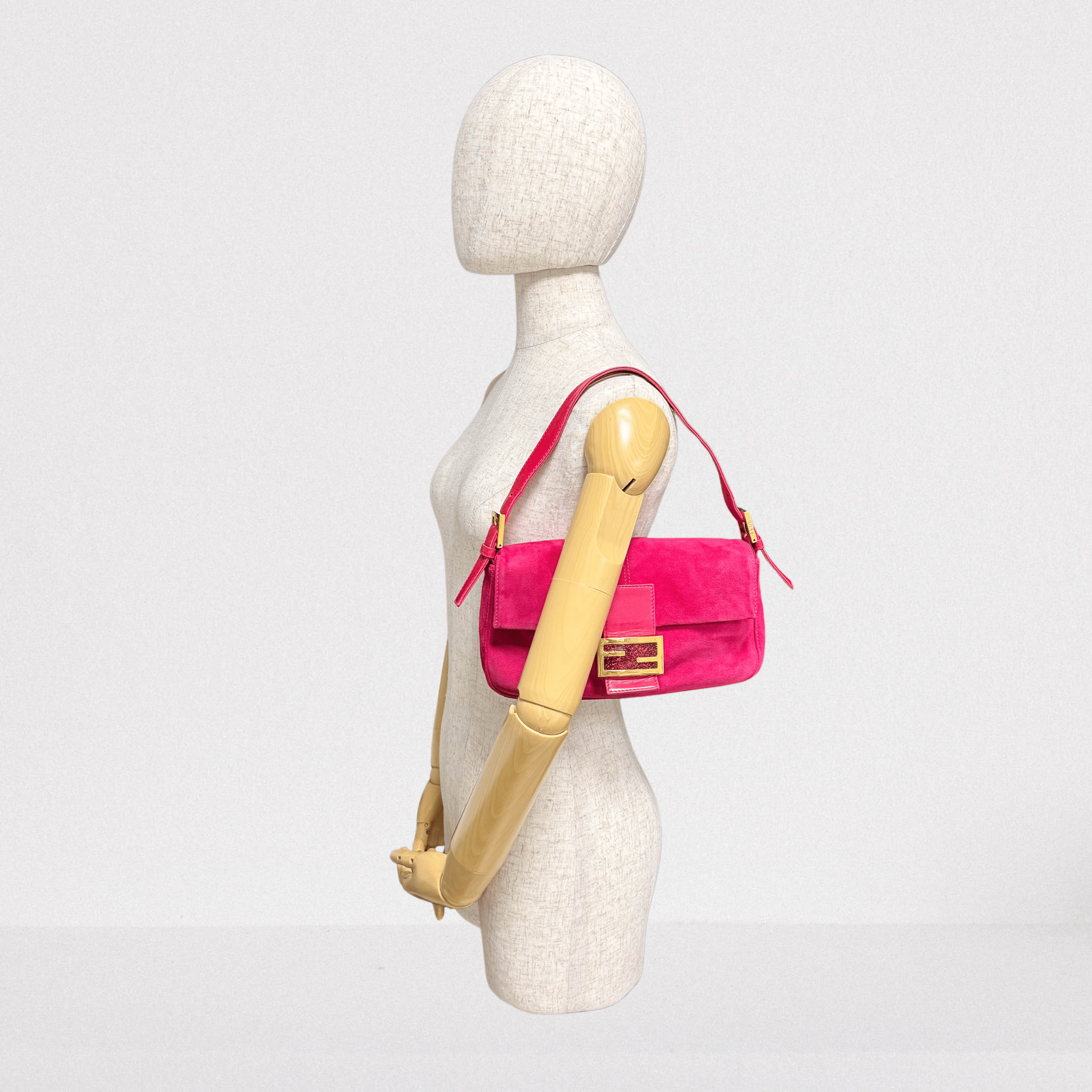 FENDI Baguette Suede Pink Shoulder Bag, in , Sold by HIVE PRELOVED - Shoulder Bags, ,