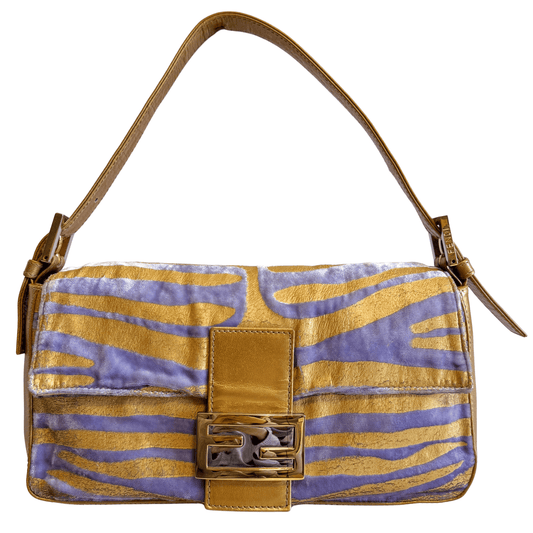 FENDI Baguette Velvet Zebra Design Shoulder Bag, in , Sold by HIVE PRELOVED - Shoulder Bags, ,