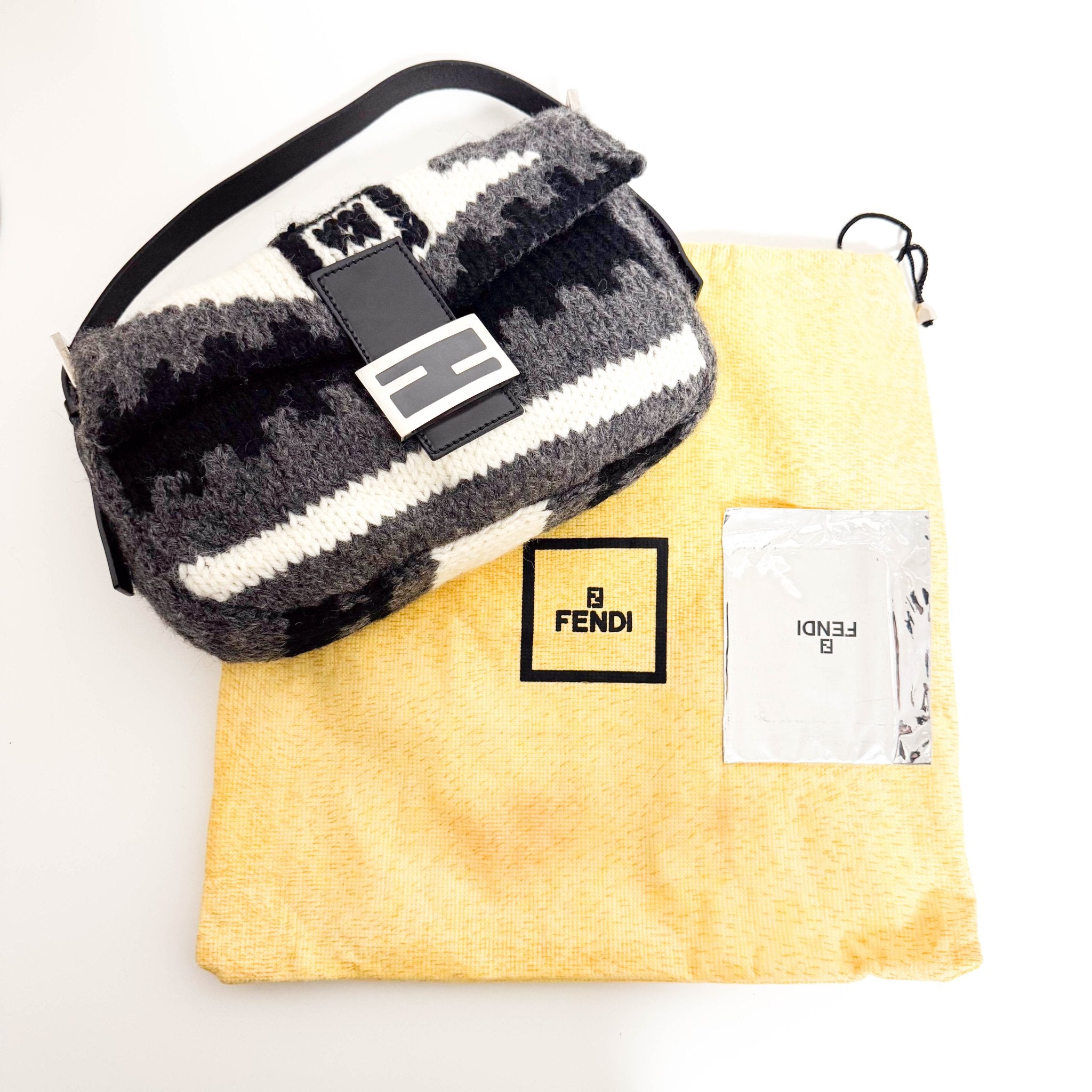 FENDI Baguette Wool Nordic Pattern Shoulder Bag, in , Sold by HIVE PRELOVED - Shoulder Bags, ,