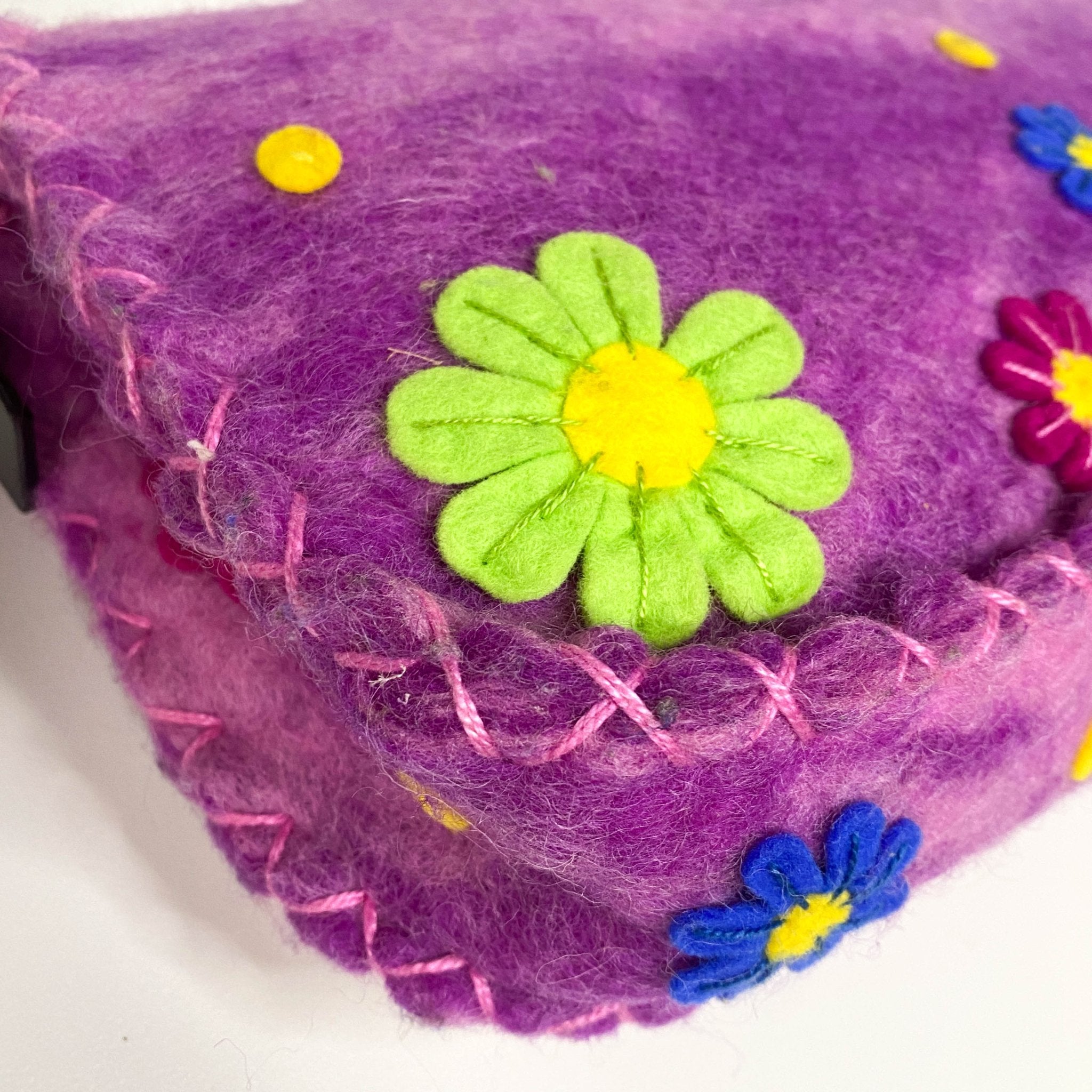 FENDI Baguette Wool Purple Floral Felt Applique Shouder Bag, in , Sold by HIVE PRELOVED - Shoulder Bags, ,