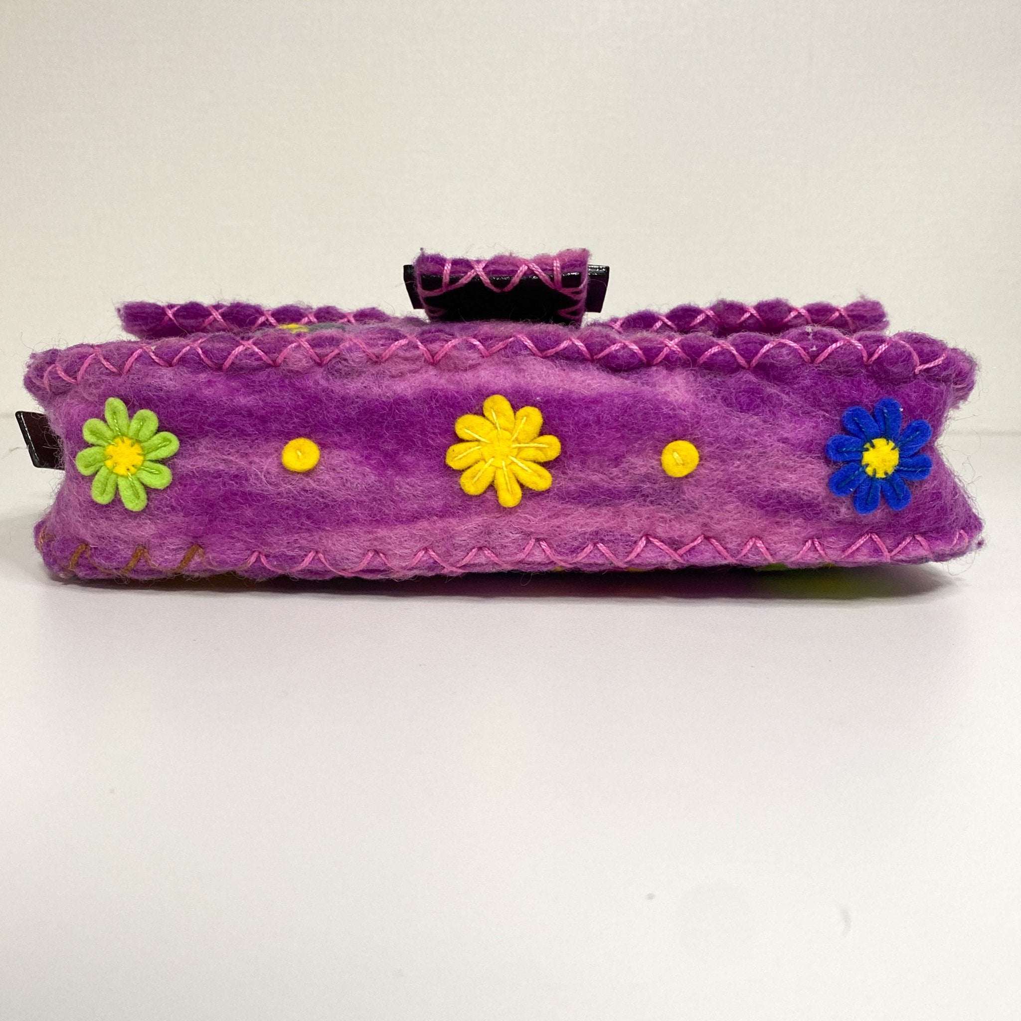 FENDI Baguette Wool Purple Floral Felt Applique Shouder Bag, in , Sold by HIVE PRELOVED - Shoulder Bags, ,