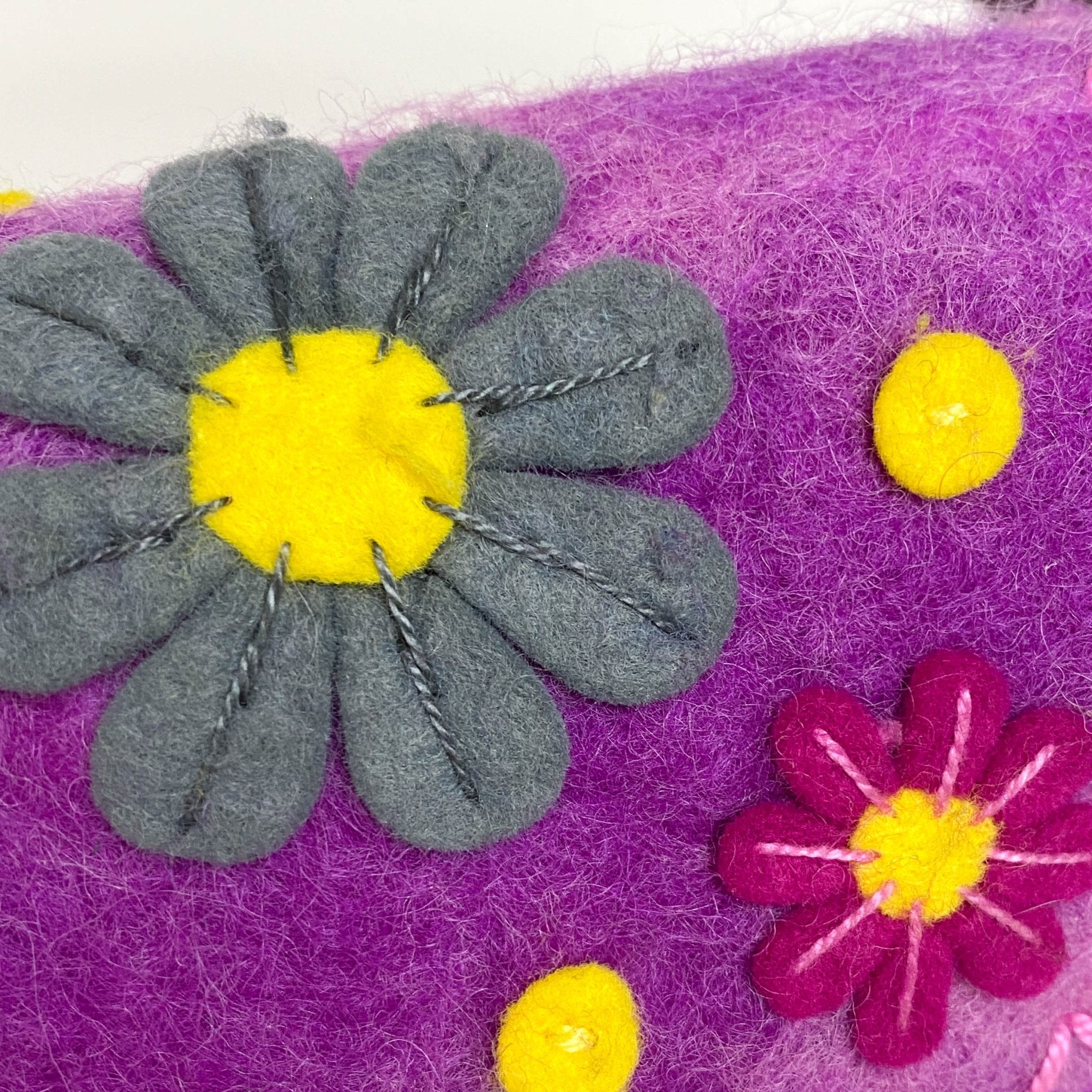 FENDI Baguette Wool Purple Floral Felt Applique Shouder Bag, in , Sold by HIVE PRELOVED - Shoulder Bags, ,