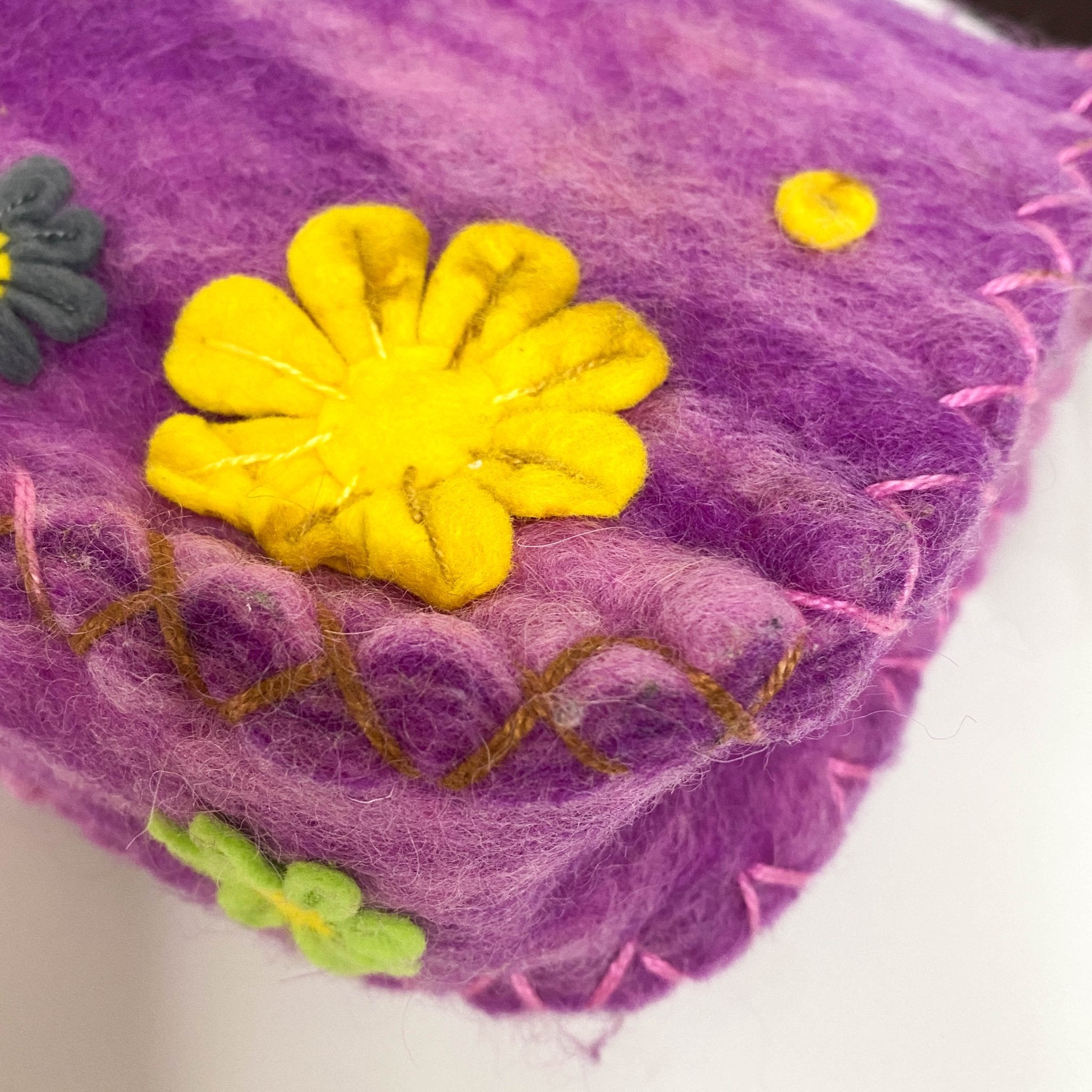 FENDI Baguette Wool Purple Floral Felt Applique Shouder Bag, in , Sold by HIVE PRELOVED - Shoulder Bags, ,