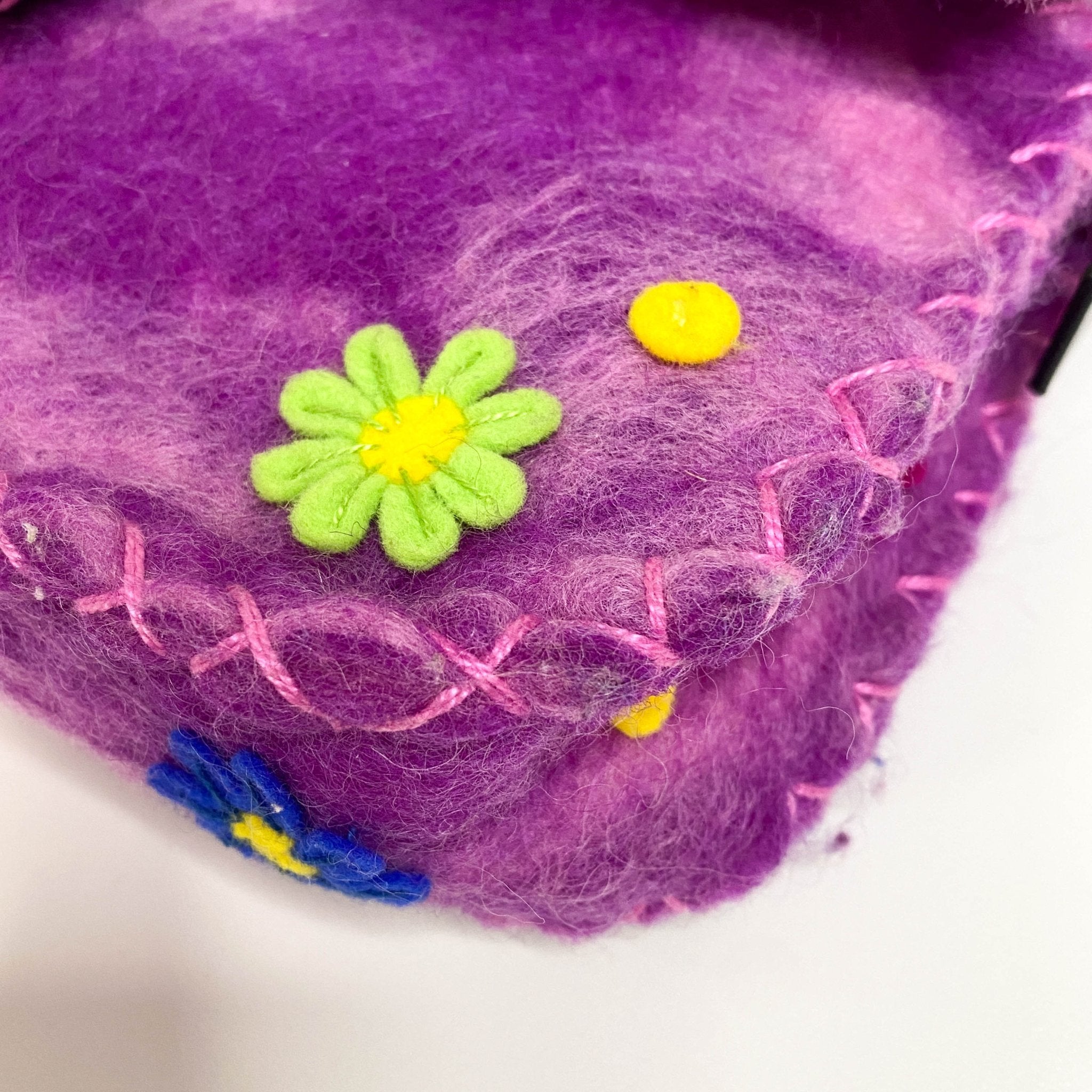 FENDI Baguette Wool Purple Floral Felt Applique Shouder Bag, in , Sold by HIVE PRELOVED - Shoulder Bags, ,