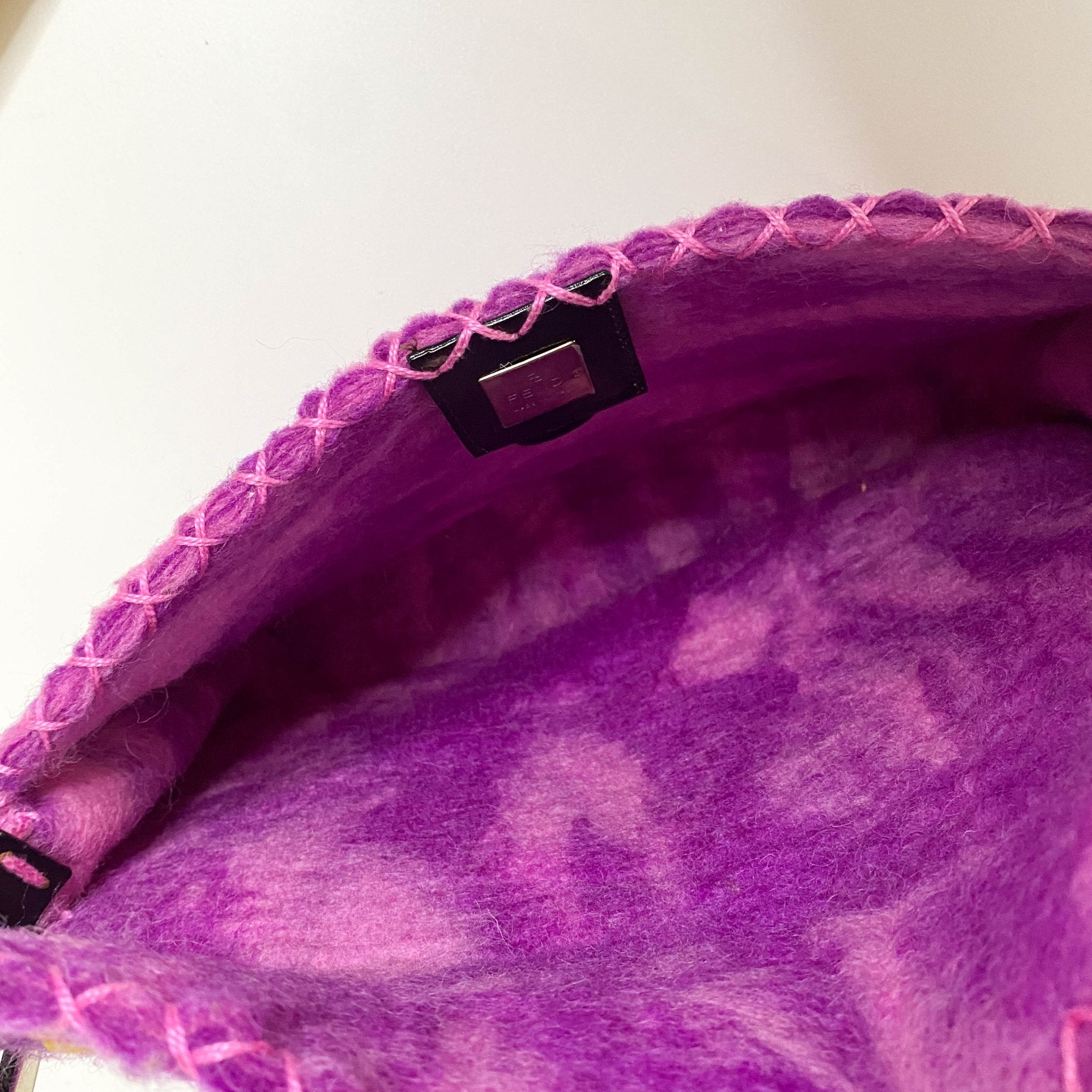 FENDI Baguette Wool Purple Floral Felt Applique Shouder Bag, in , Sold by HIVE PRELOVED - Shoulder Bags, ,