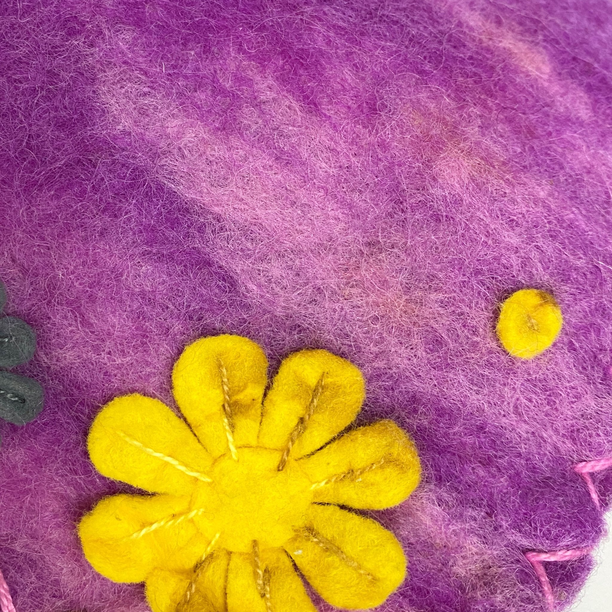 FENDI Baguette Wool Purple Floral Felt Applique Shouder Bag, in , Sold by HIVE PRELOVED - Shoulder Bags, ,