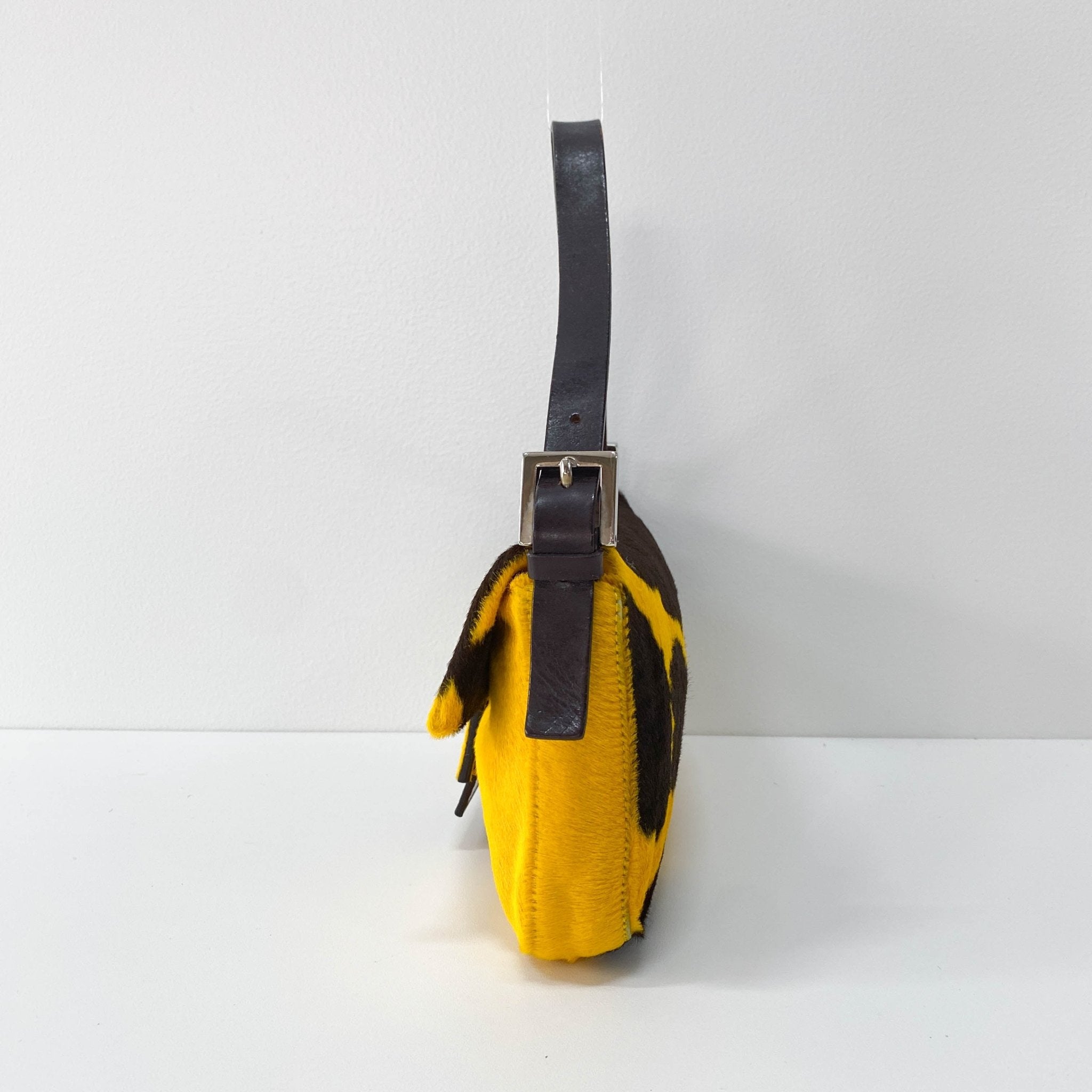 FENDI Baguette Yellow Cow Print Pony Hair Shoulder Bag, in , Sold by HIVE PRELOVED - Shoulder Bags, ,