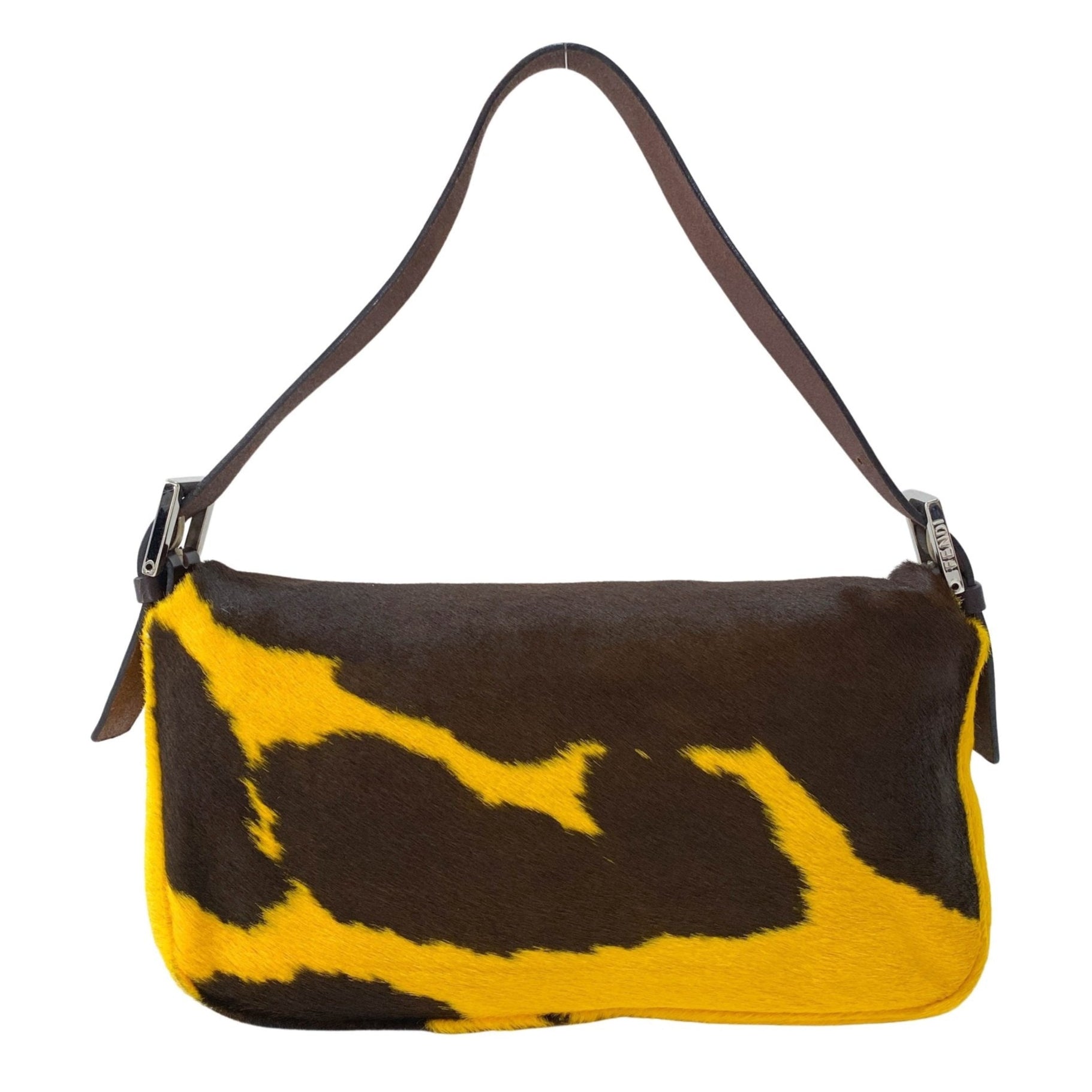 FENDI Baguette Yellow Cow Print Pony Hair Shoulder Bag, in , Sold by HIVE PRELOVED - Shoulder Bags, ,
