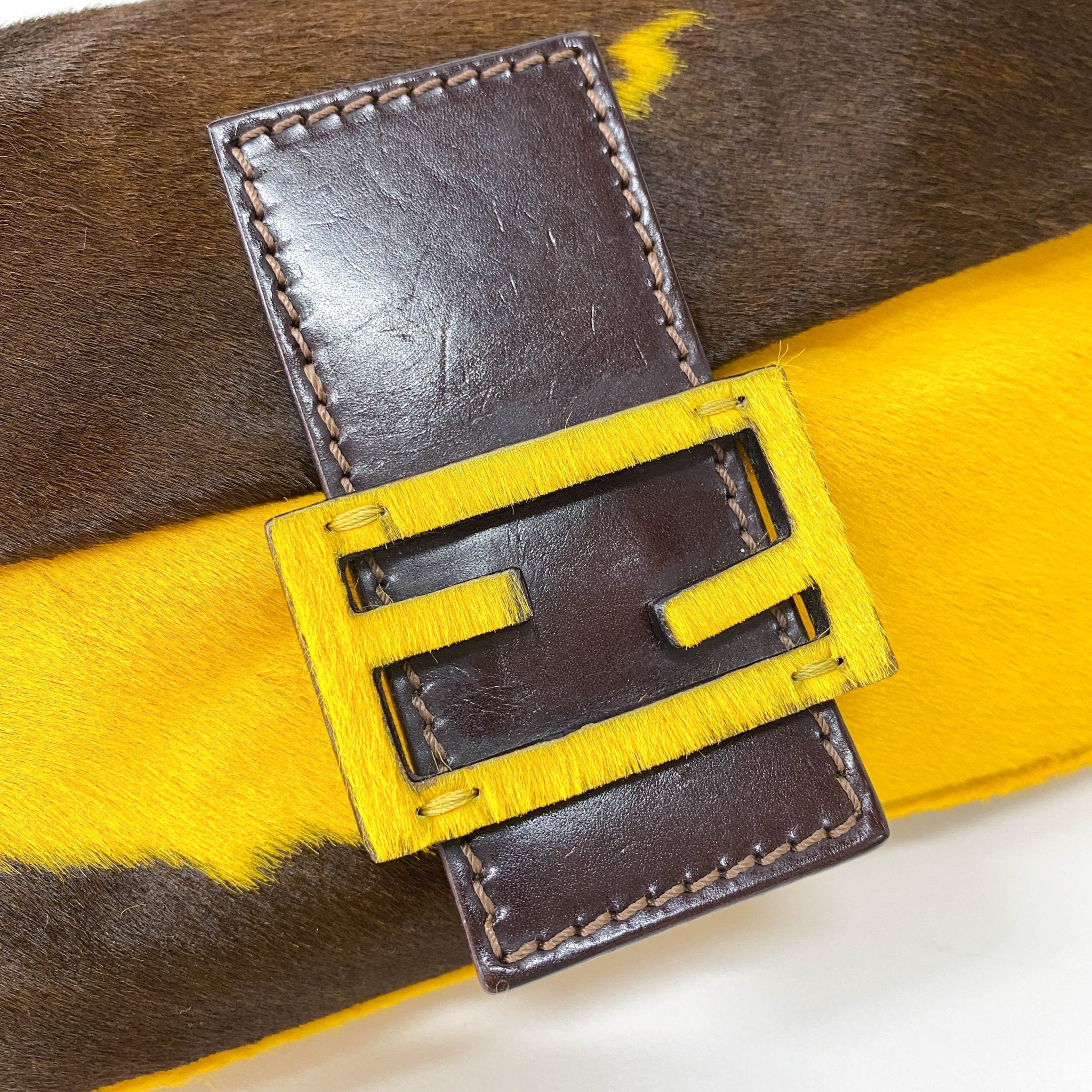 FENDI Baguette Yellow Cow Print Pony Hair Shoulder Bag, in , Sold by HIVE PRELOVED - Shoulder Bags, ,