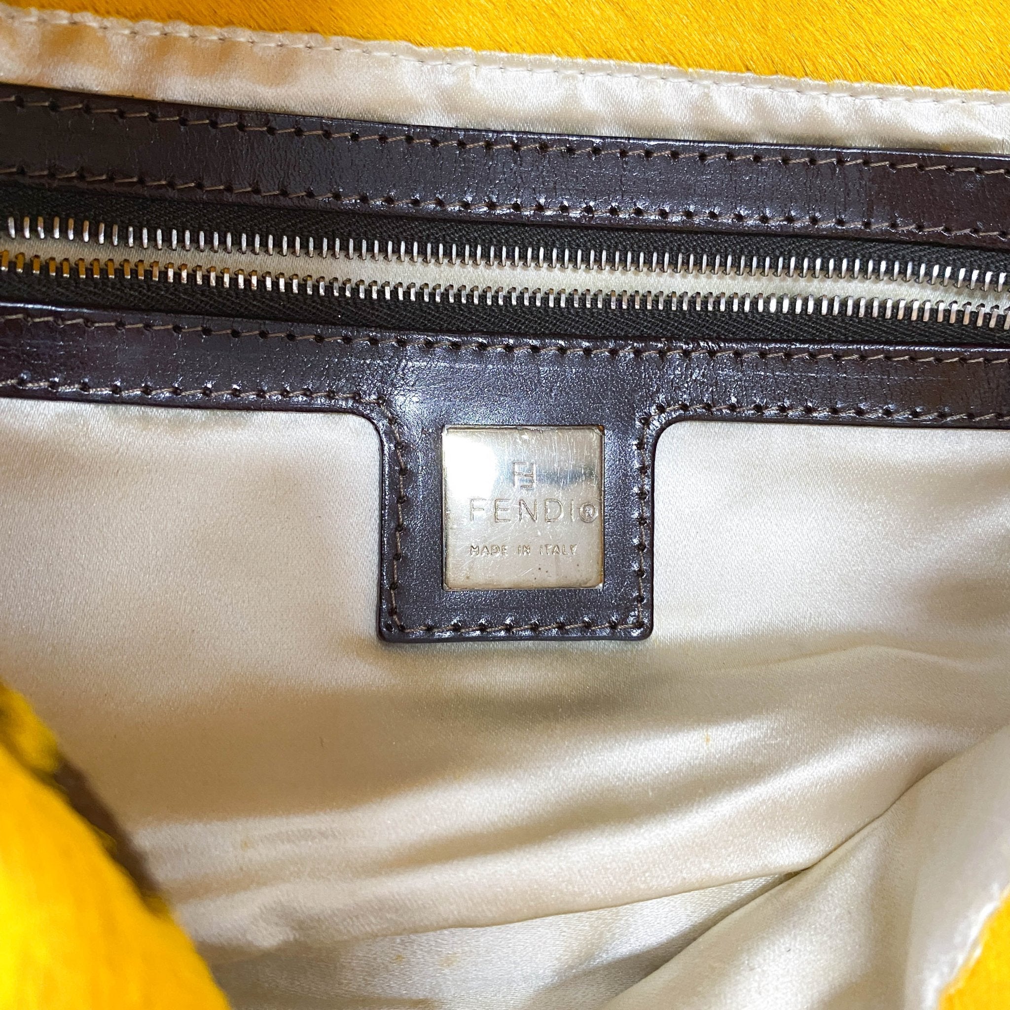 FENDI Baguette Yellow Cow Print Pony Hair Shoulder Bag, in , Sold by HIVE PRELOVED - Shoulder Bags, ,