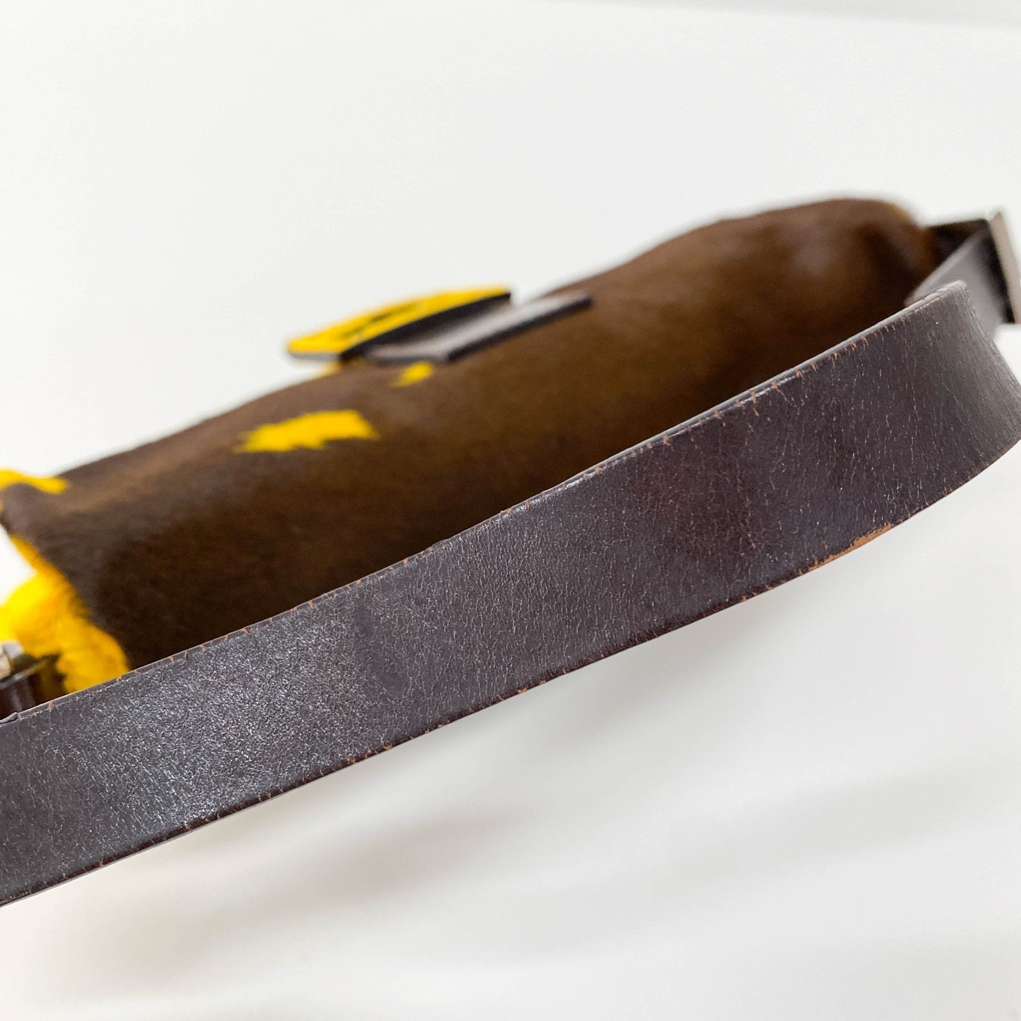 FENDI Baguette Yellow Cow Print Pony Hair Shoulder Bag, in , Sold by HIVE PRELOVED - Shoulder Bags, ,