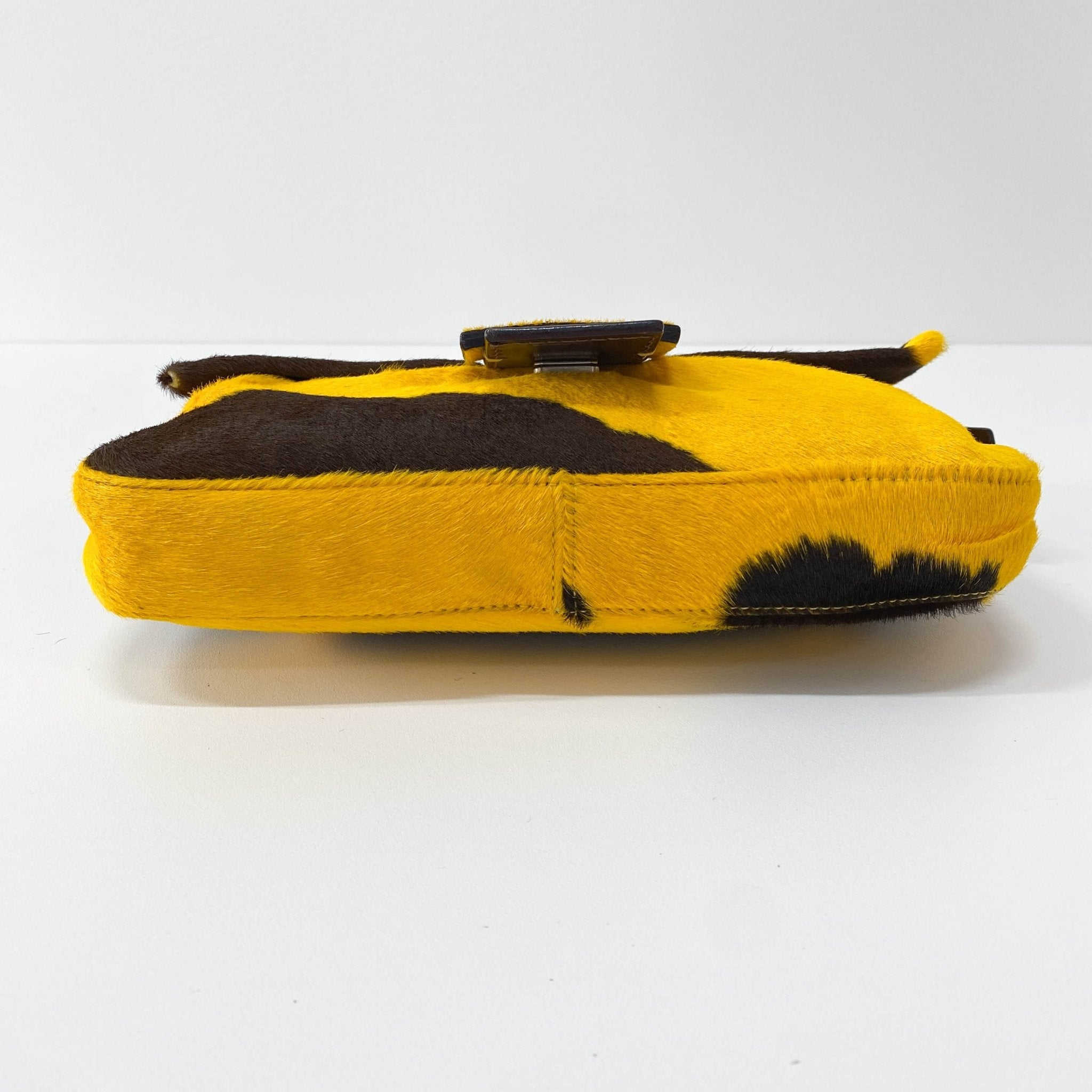 FENDI Baguette Yellow Cow Print Pony Hair Shoulder Bag, in , Sold by HIVE PRELOVED - Shoulder Bags, ,