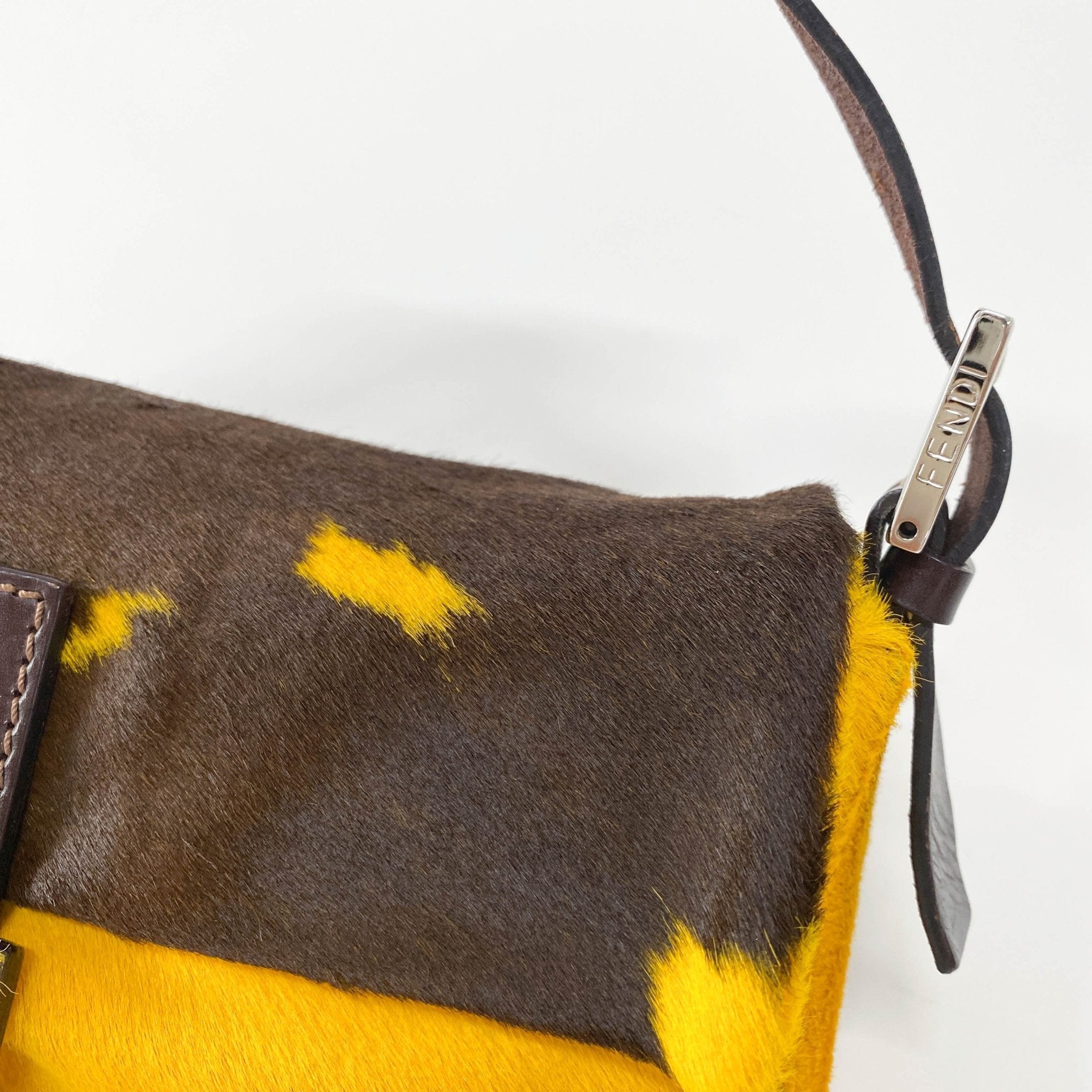 FENDI Baguette Yellow Cow Print Pony Hair Shoulder Bag, in , Sold by HIVE PRELOVED - Shoulder Bags, ,