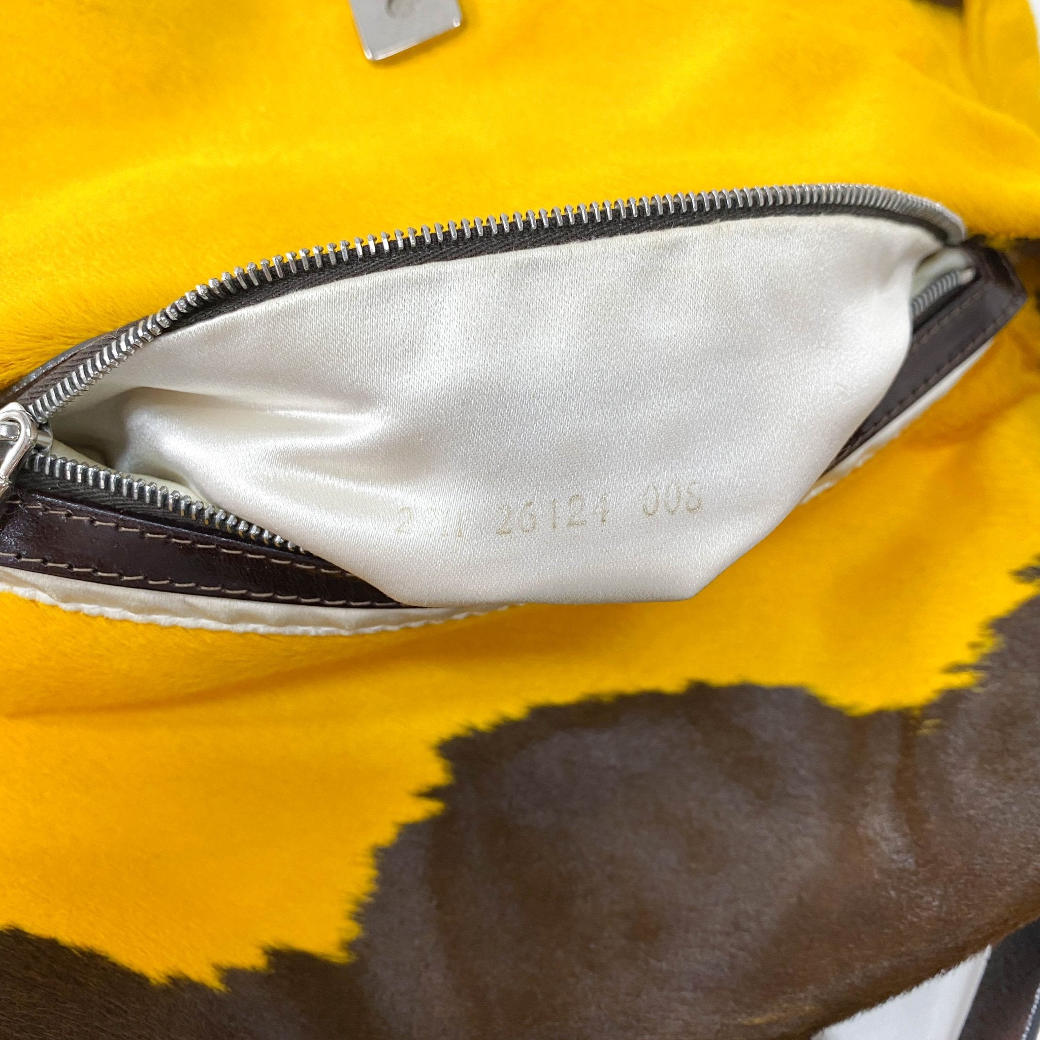 FENDI Baguette Yellow Cow Print Pony Hair Shoulder Bag, in , Sold by HIVE PRELOVED - Shoulder Bags, ,