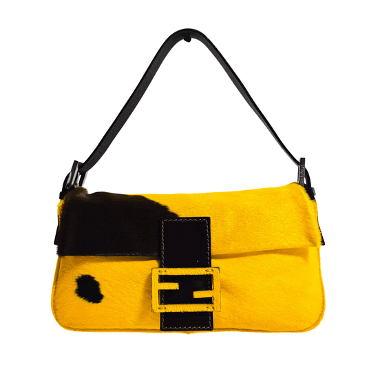 FENDI Baguette Yellow Pony Hair Shoulder Bag, in , Sold by HIVE PRELOVED - Shoulder Bags, ,