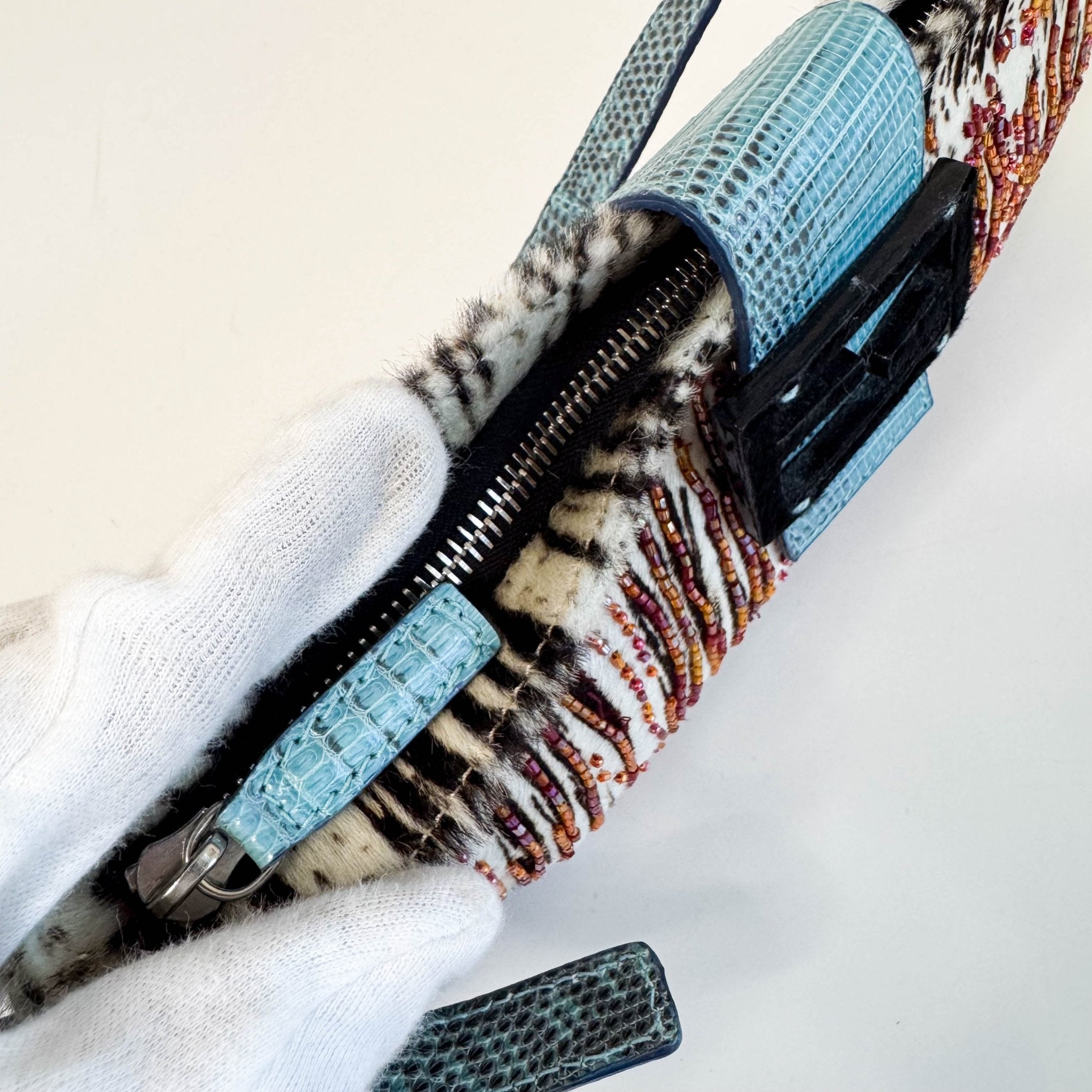 FENDI Baguette Zebra Pony Hair with Beaded Shoulder Bag, in , Sold by HIVE PRELOVED - Shoulder Bags, ,