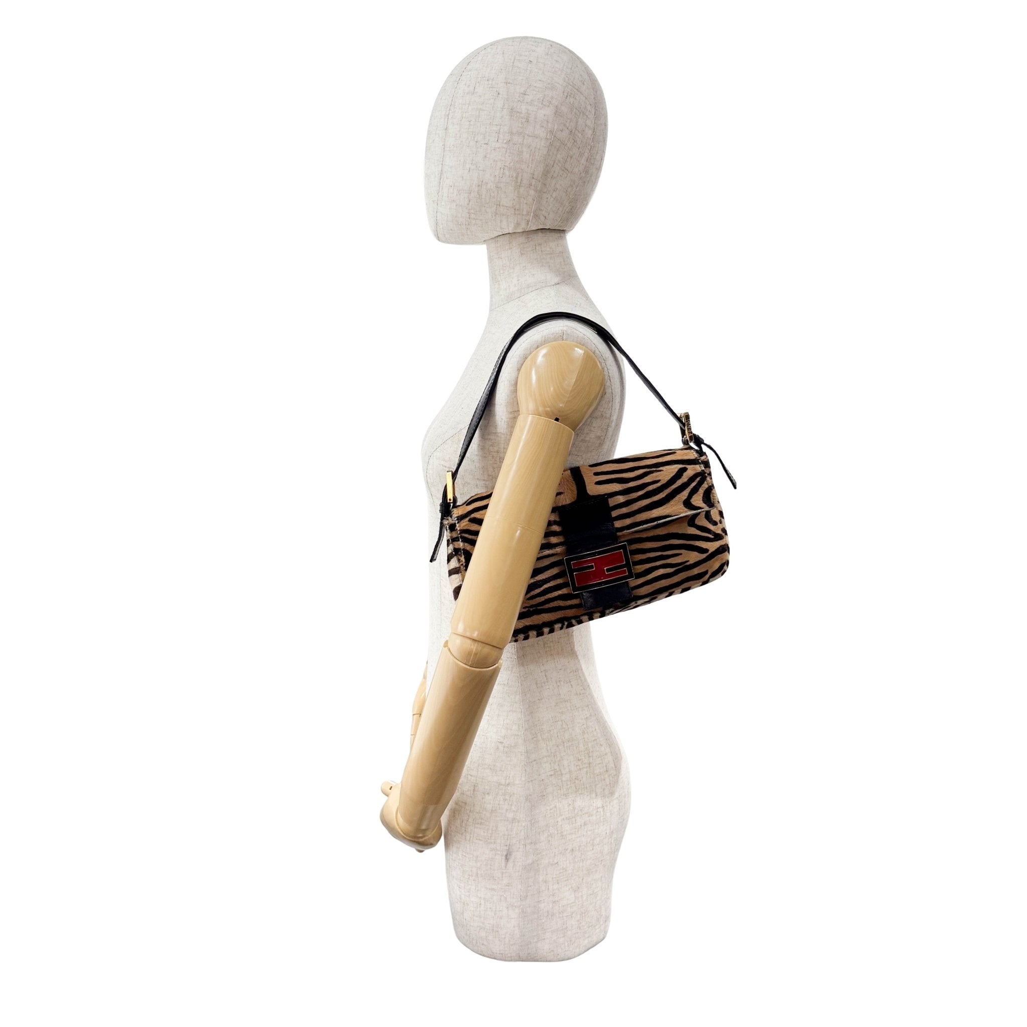 FENDI Baguette Zebra Print Brown Pony Hair Shoulder Bag, in , Sold by HIVE PRELOVED - Shoulder Bags, ,