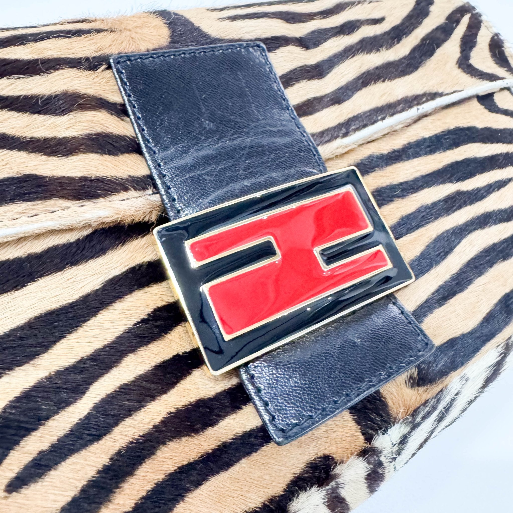 FENDI Baguette Zebra Print Brown Pony Hair Shoulder Bag, in , Sold by HIVE PRELOVED - Shoulder Bags, ,