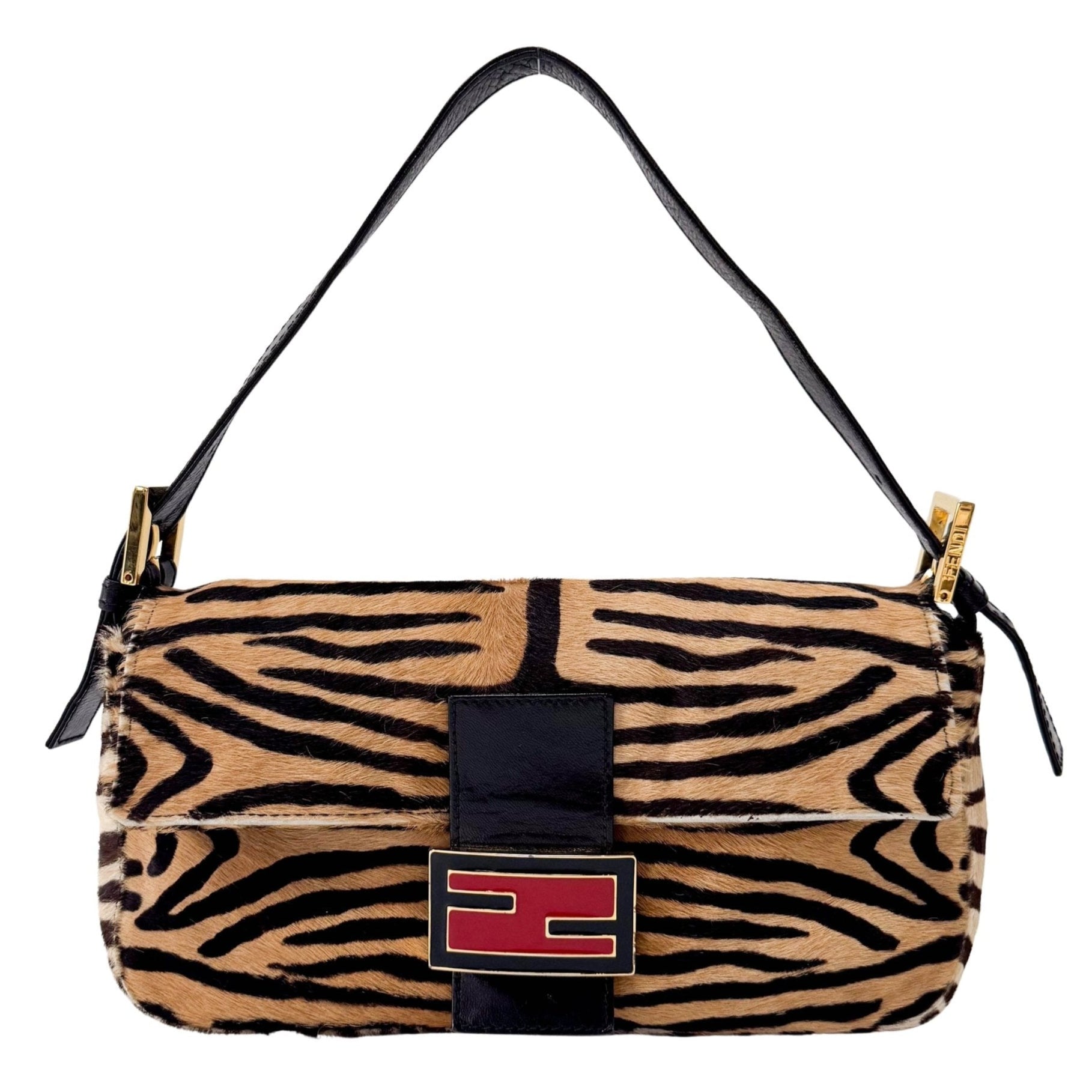 FENDI Baguette Zebra Print Brown Pony Hair Shoulder Bag, in , Sold by HIVE PRELOVED - Shoulder Bags, ,